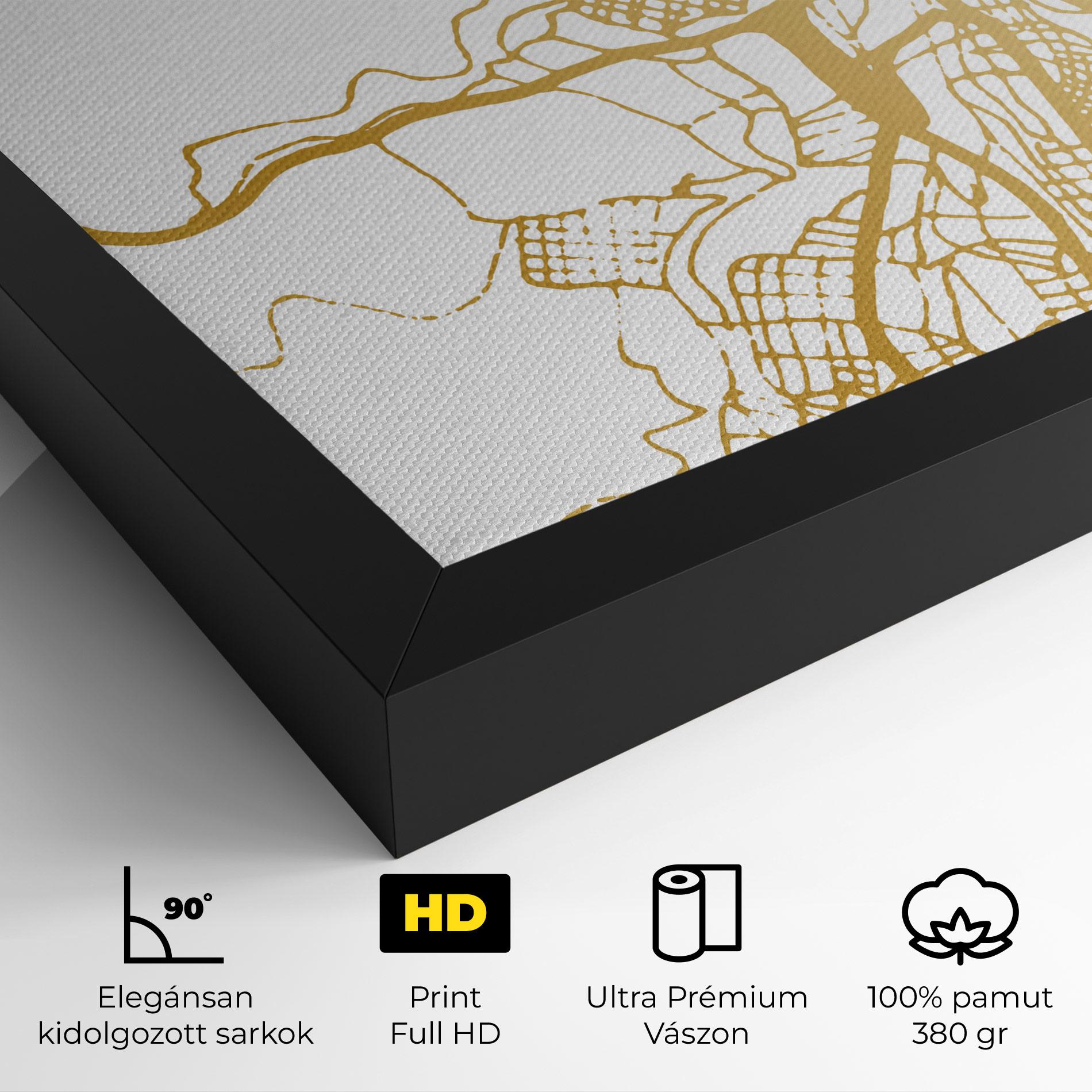 Vászonkép Las Palmas Gold Map mockup 4