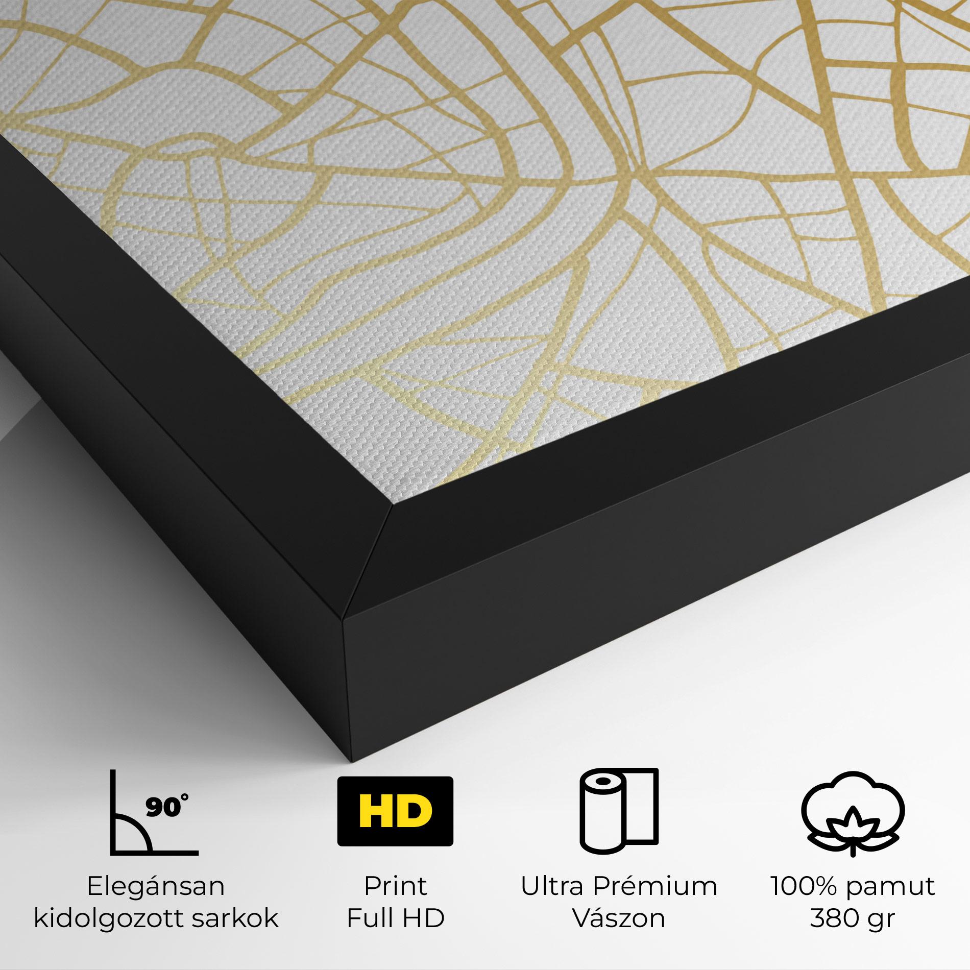 Vászonkép London Gold Map mockup 4