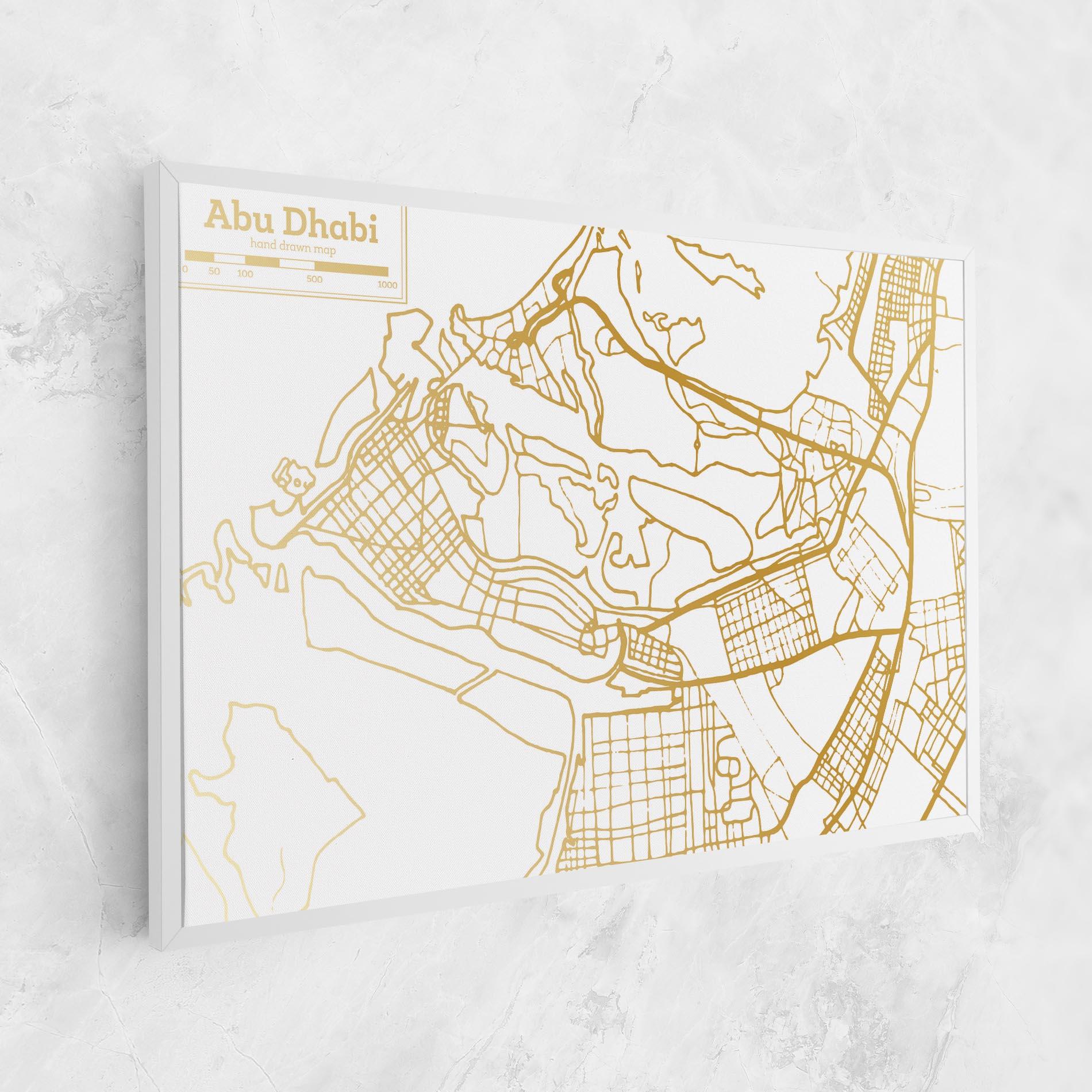 Vászonkép Abu Dhabi Map mockup 1