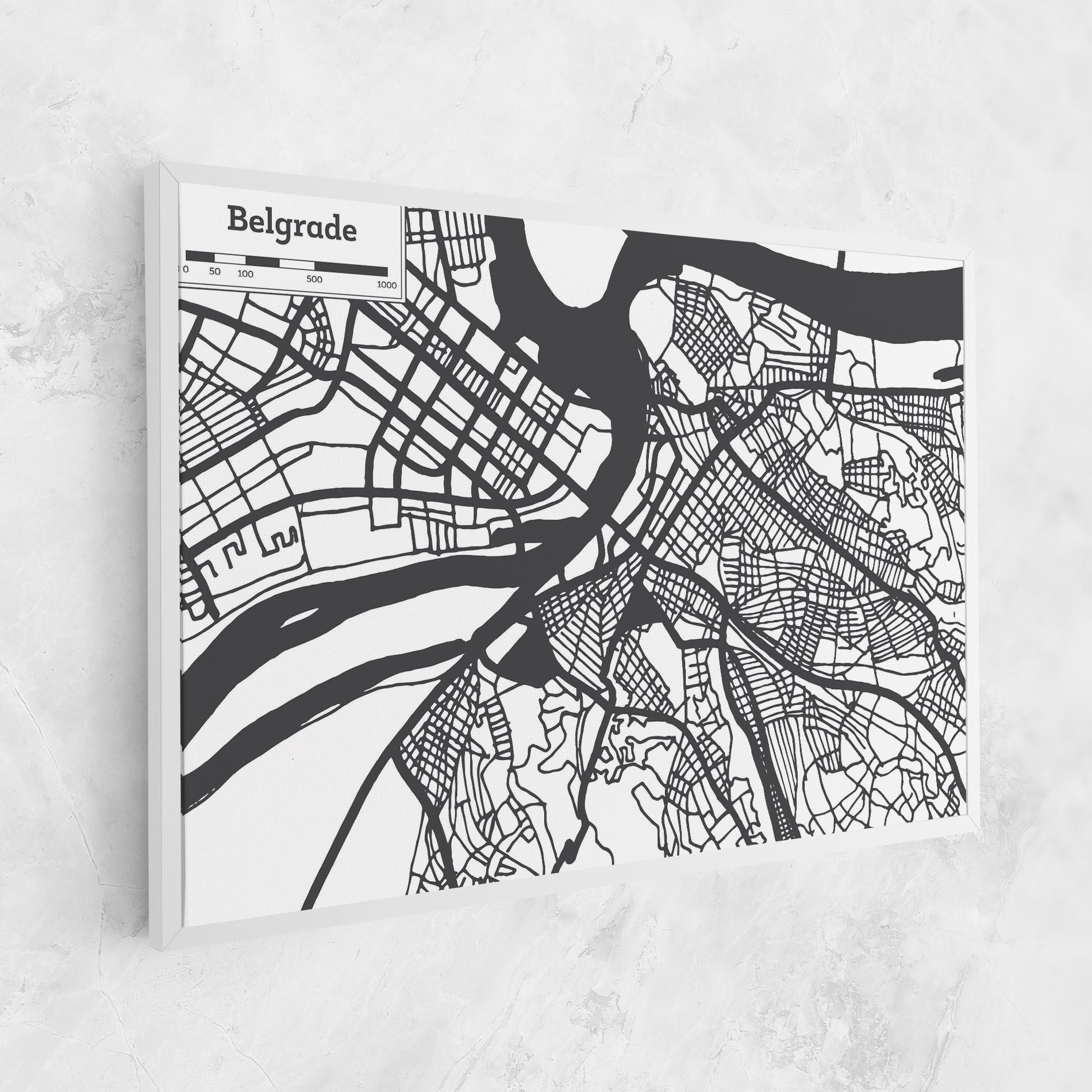 Vászonkép Belgrade Map mockup 1