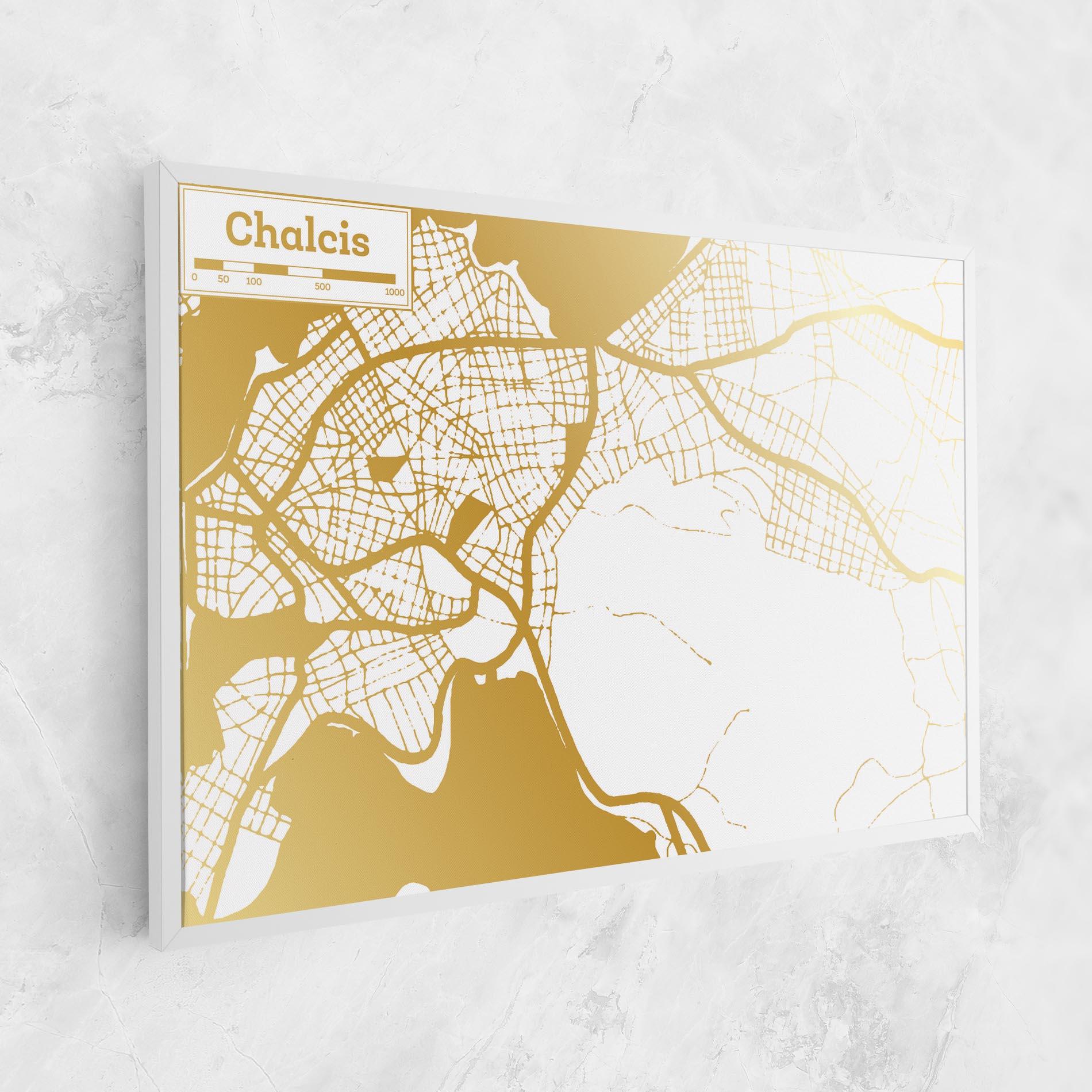 Vászonkép Chalcis Gold Map mockup 1