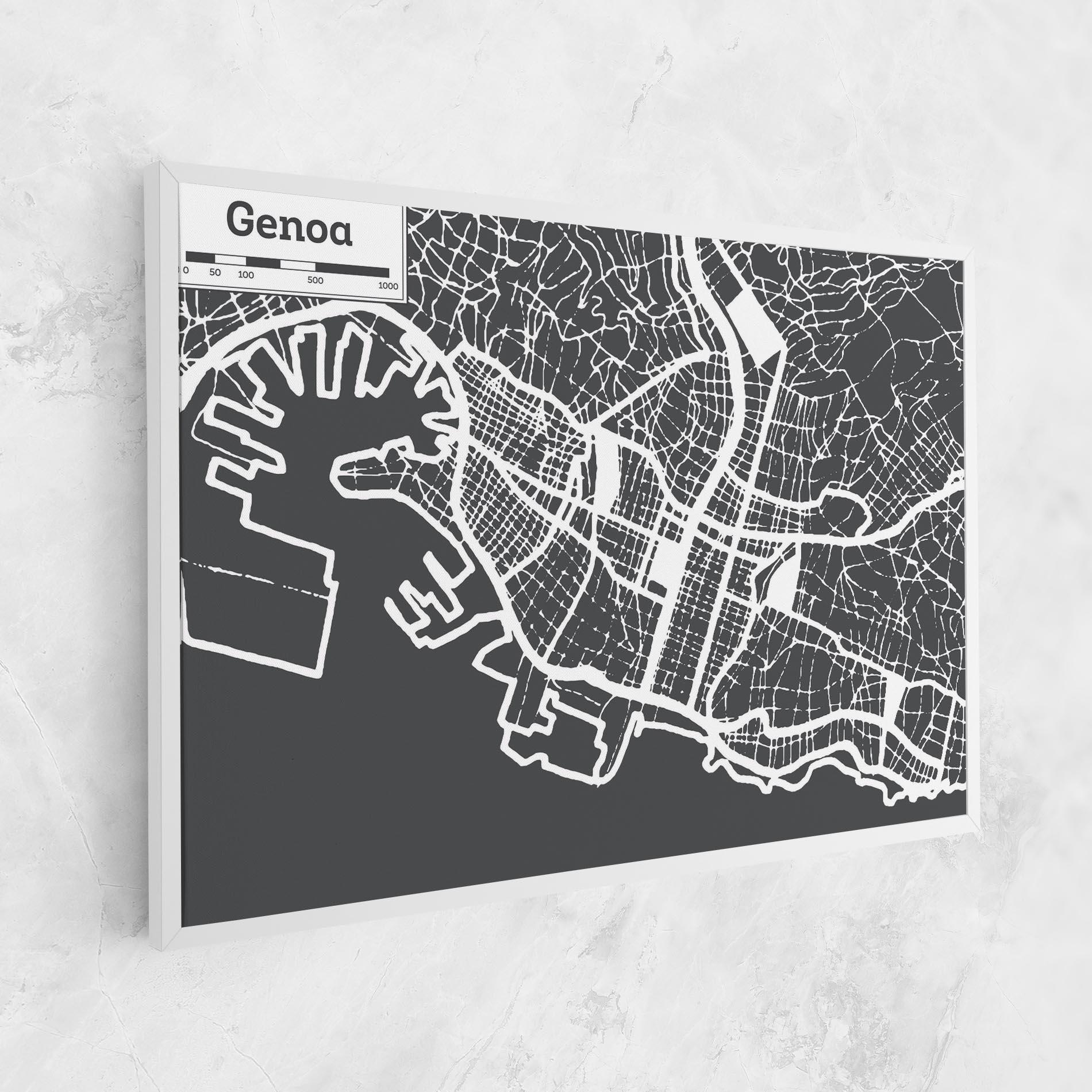 Vászonkép Genoa Map mockup 1