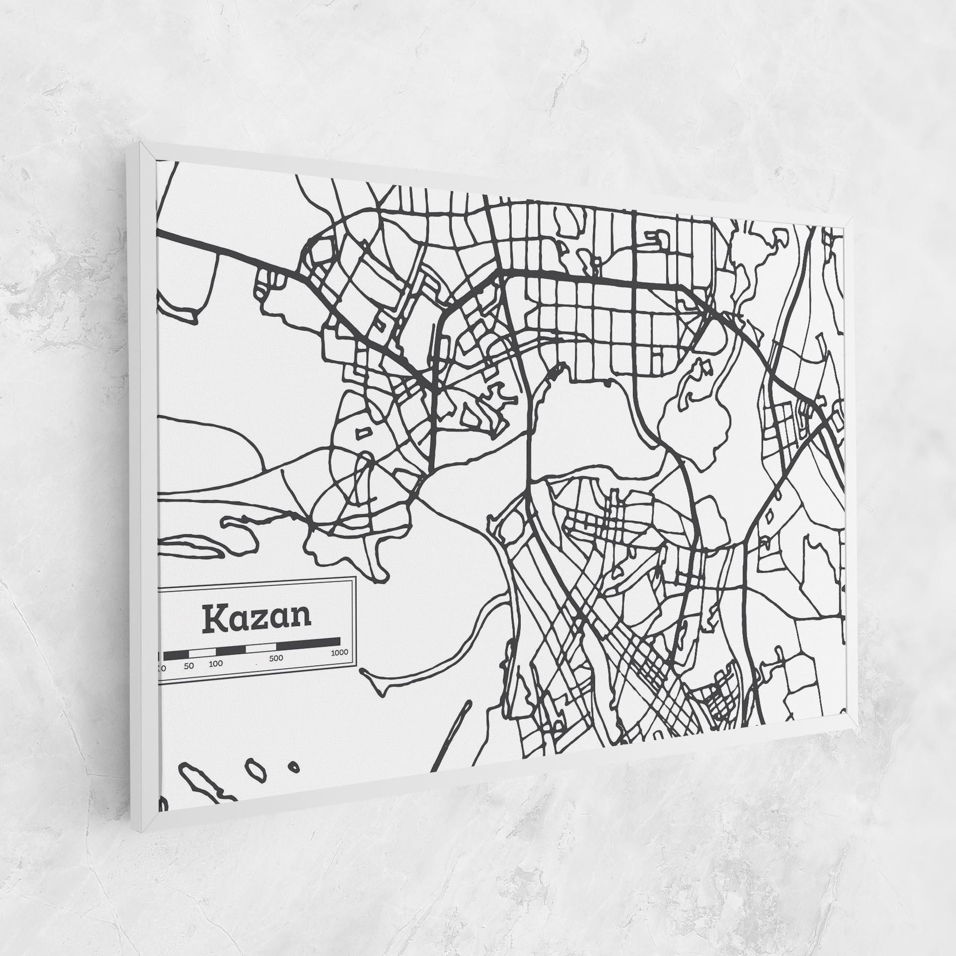 Vászonkép Kazan Map mockup 1
