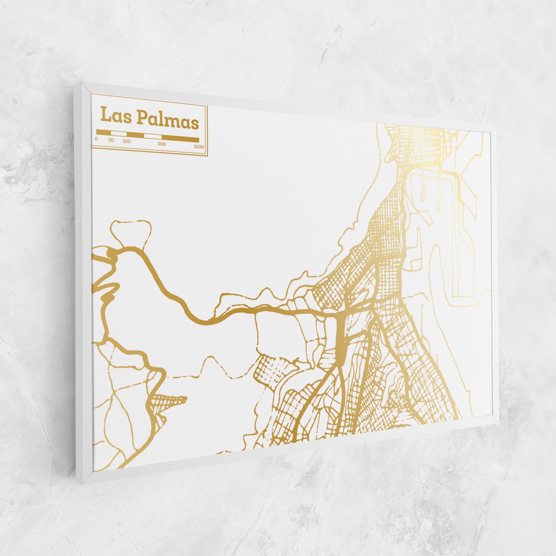 Vászonkép Las Palmas Gold Map mockup 1