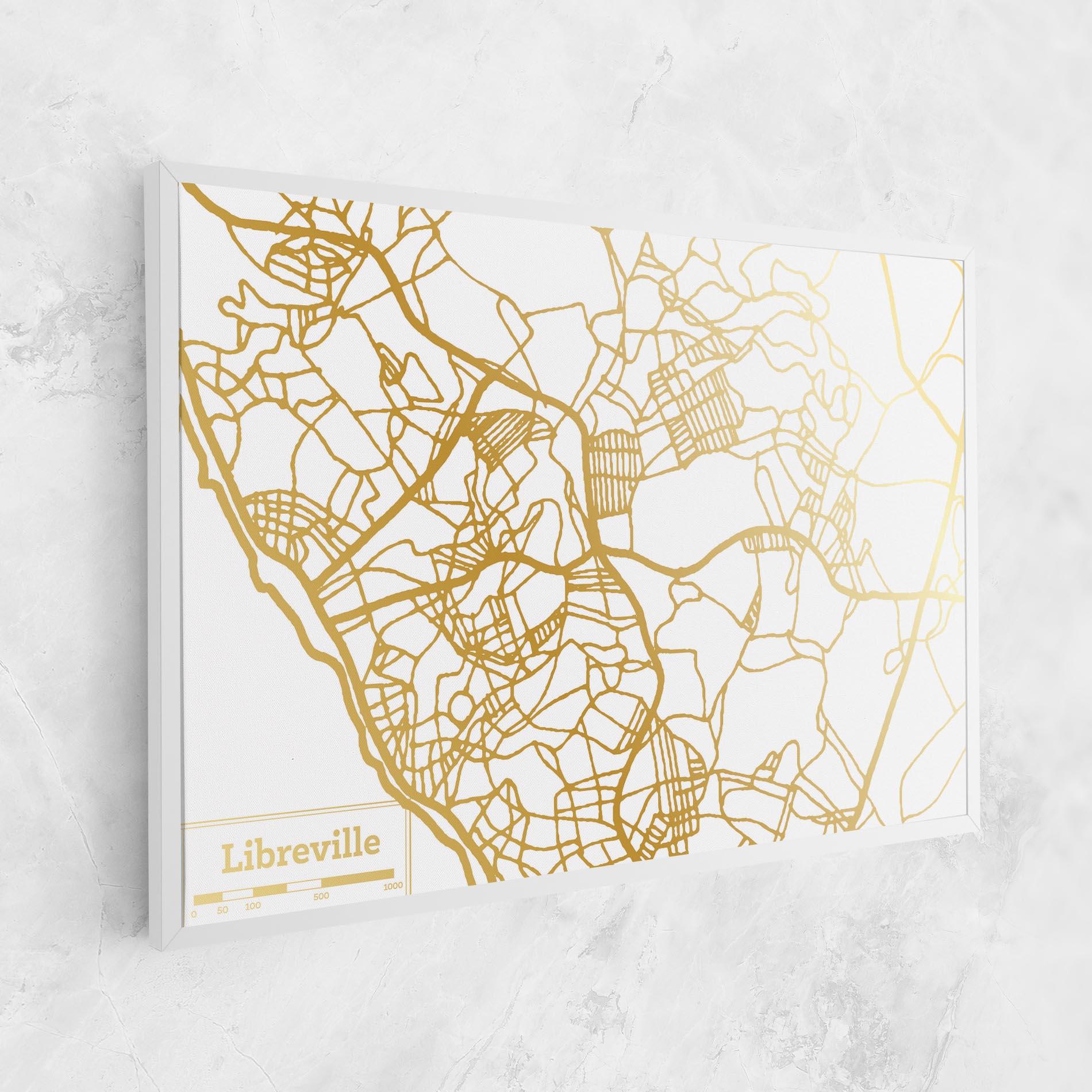 Vászonkép Libreville Gold Map mockup 1