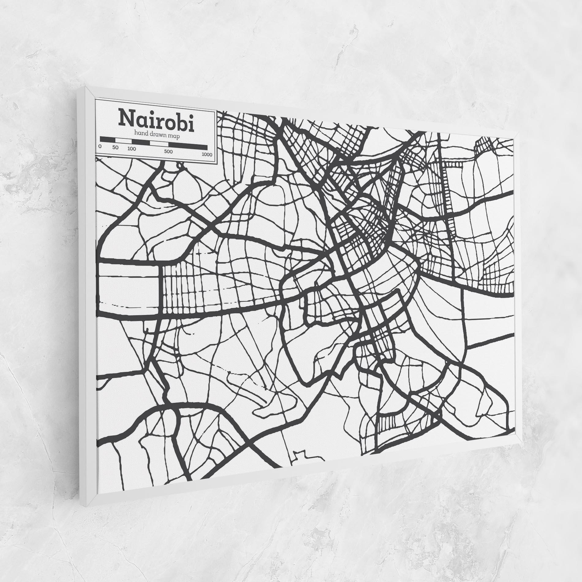 Vászonkép Nairobi Map mockup 1
