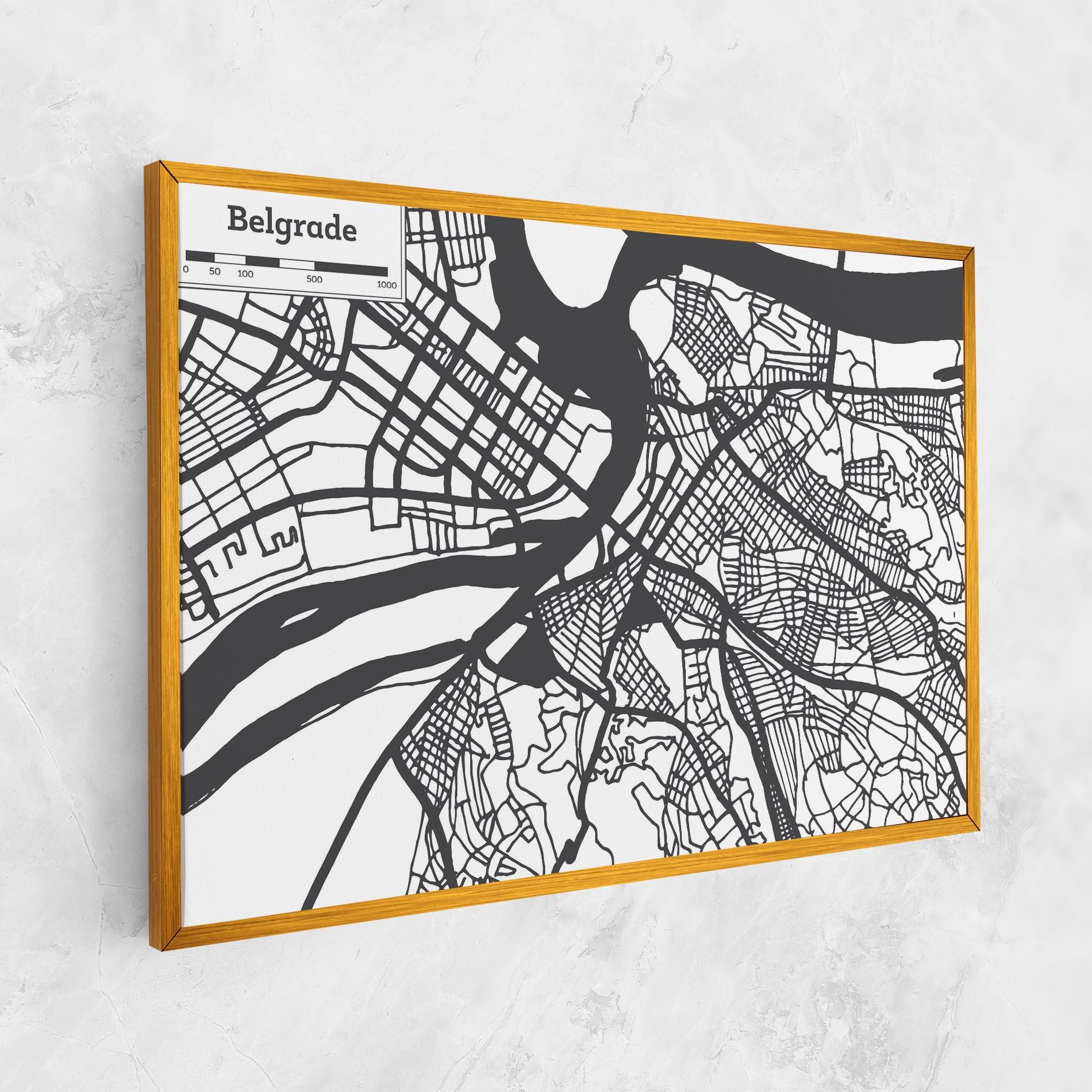 Vászonkép Belgrade Map mockup 1