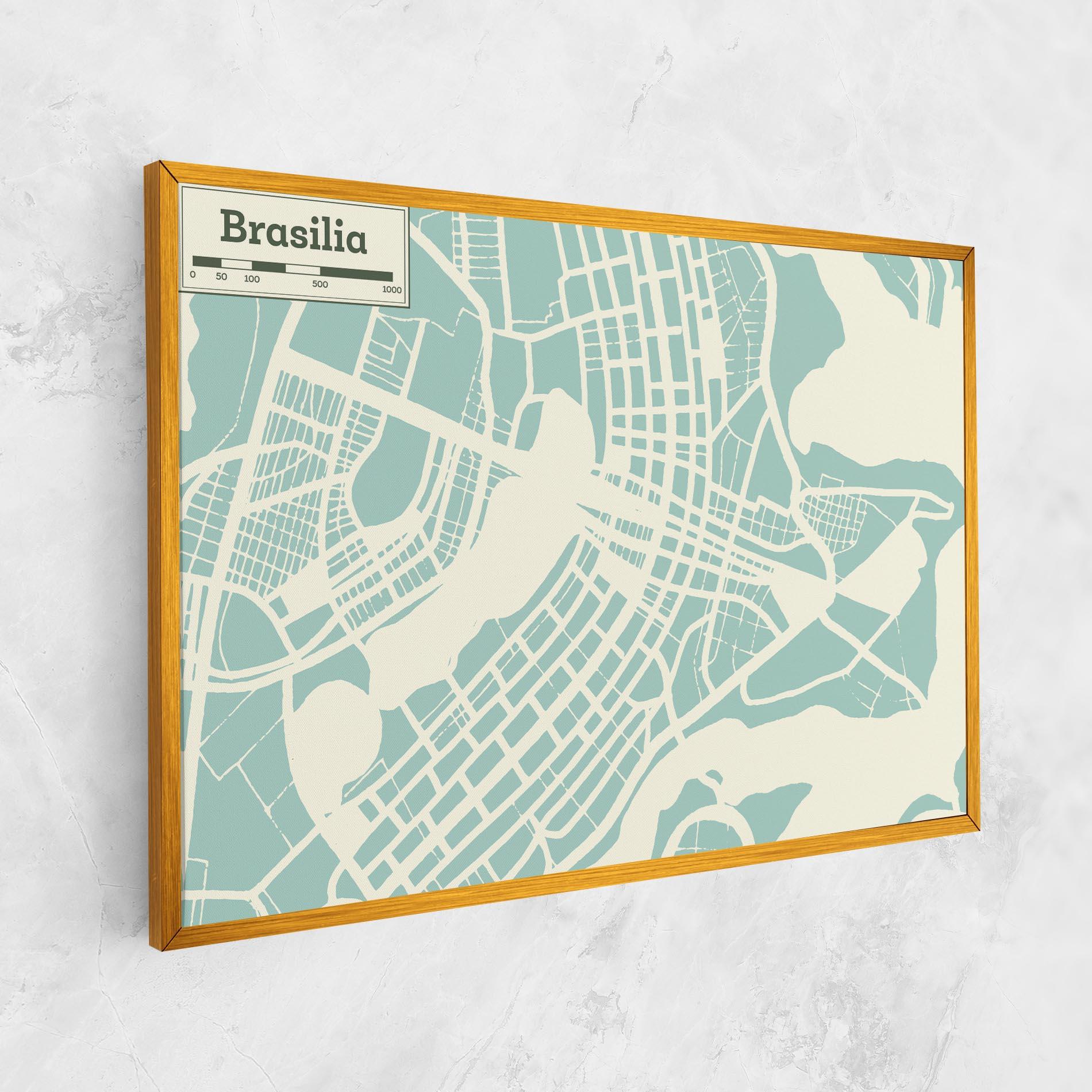 Vászonkép Brasilia Map mockup 1