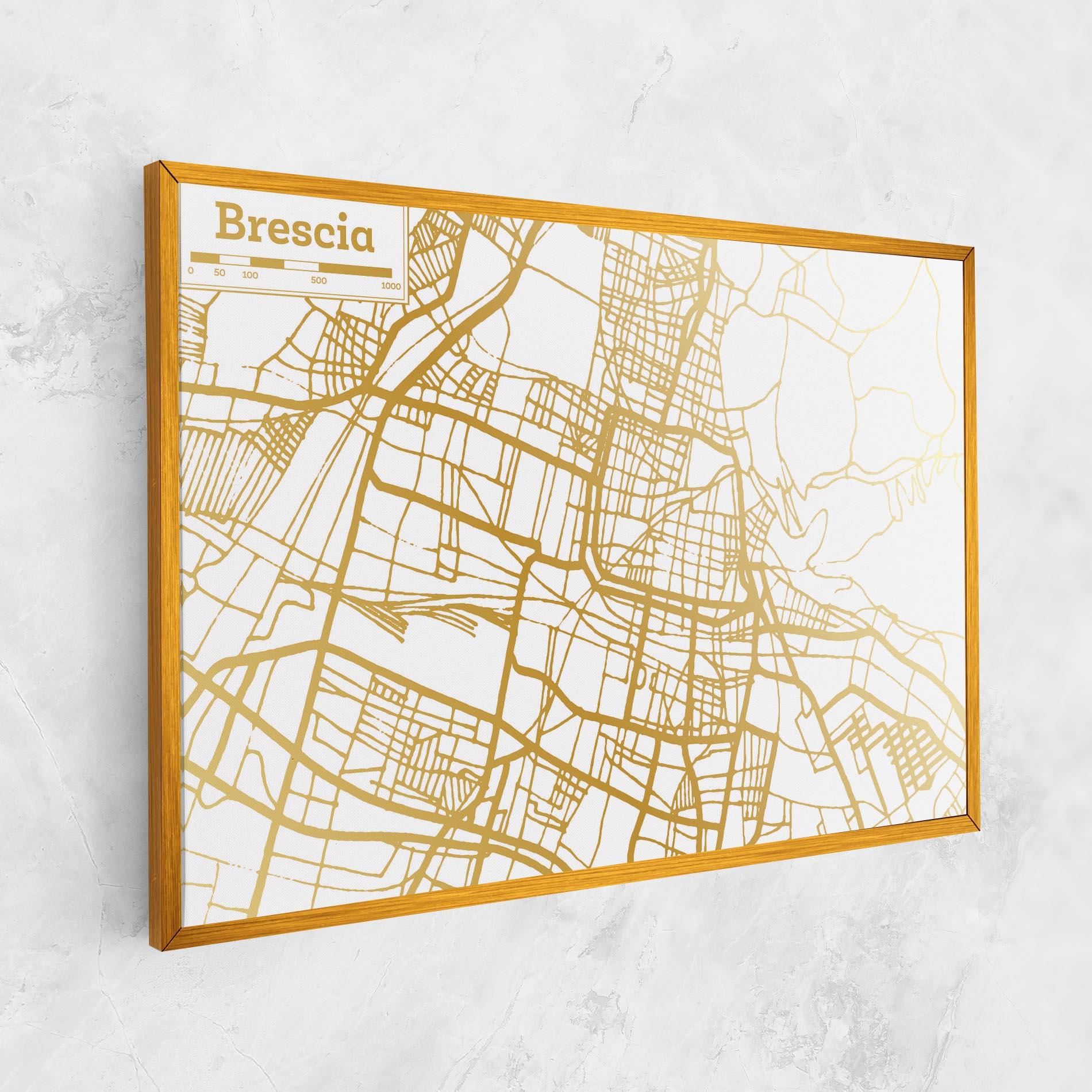 Vászonkép Brescia Gold Map mockup 1