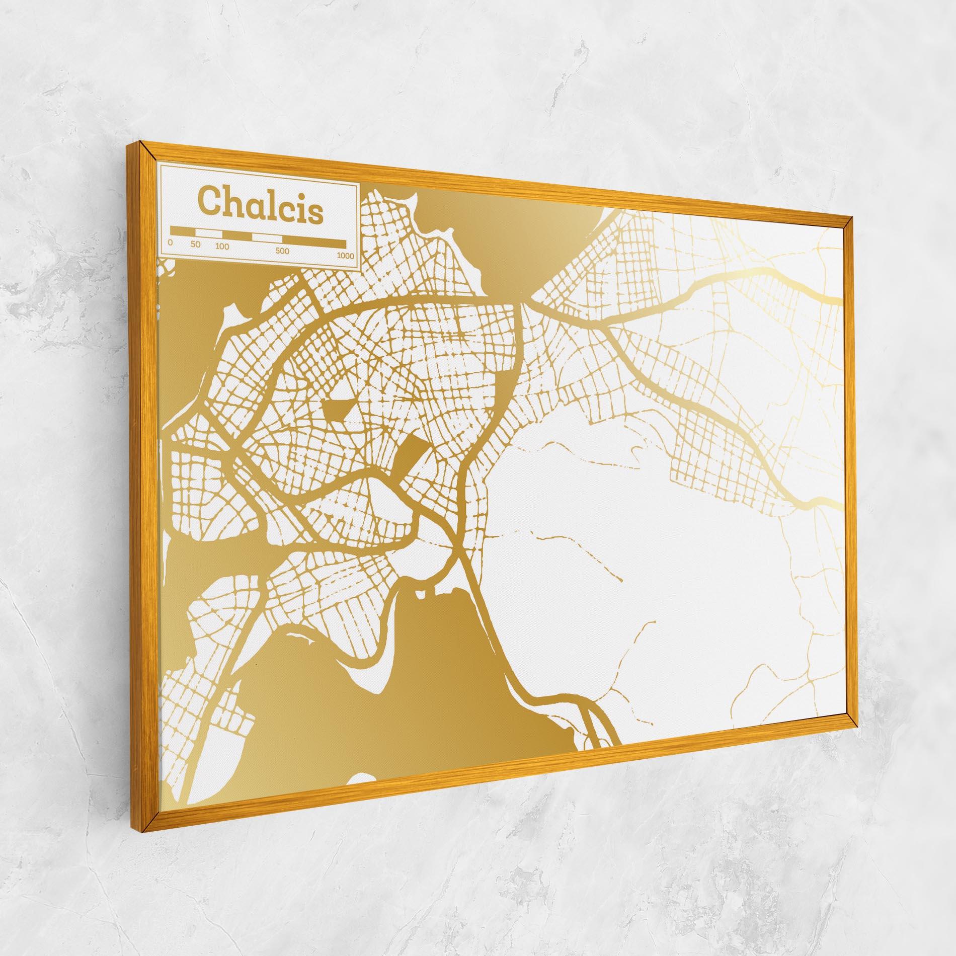 Vászonkép Chalcis Gold Map mockup 1