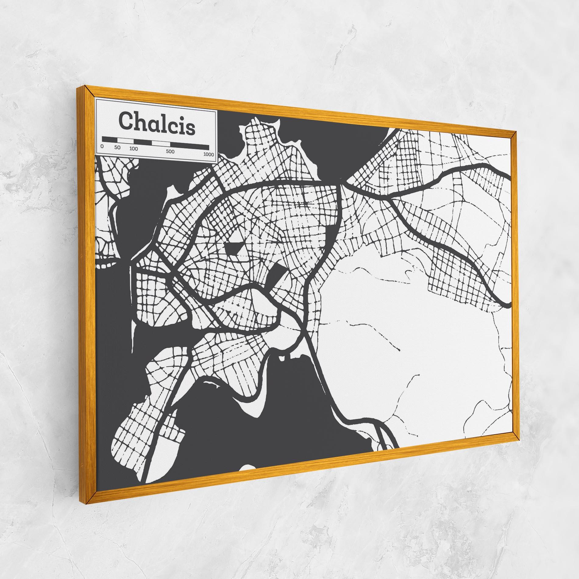 Vászonkép Chalcis Map mockup 1