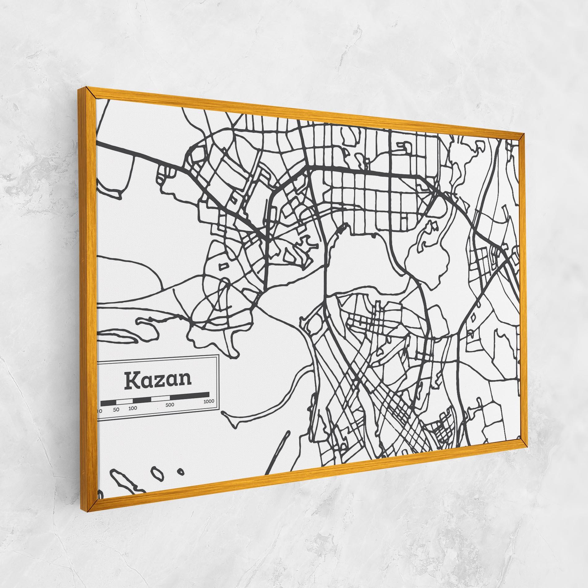 Vászonkép Kazan Map mockup 1