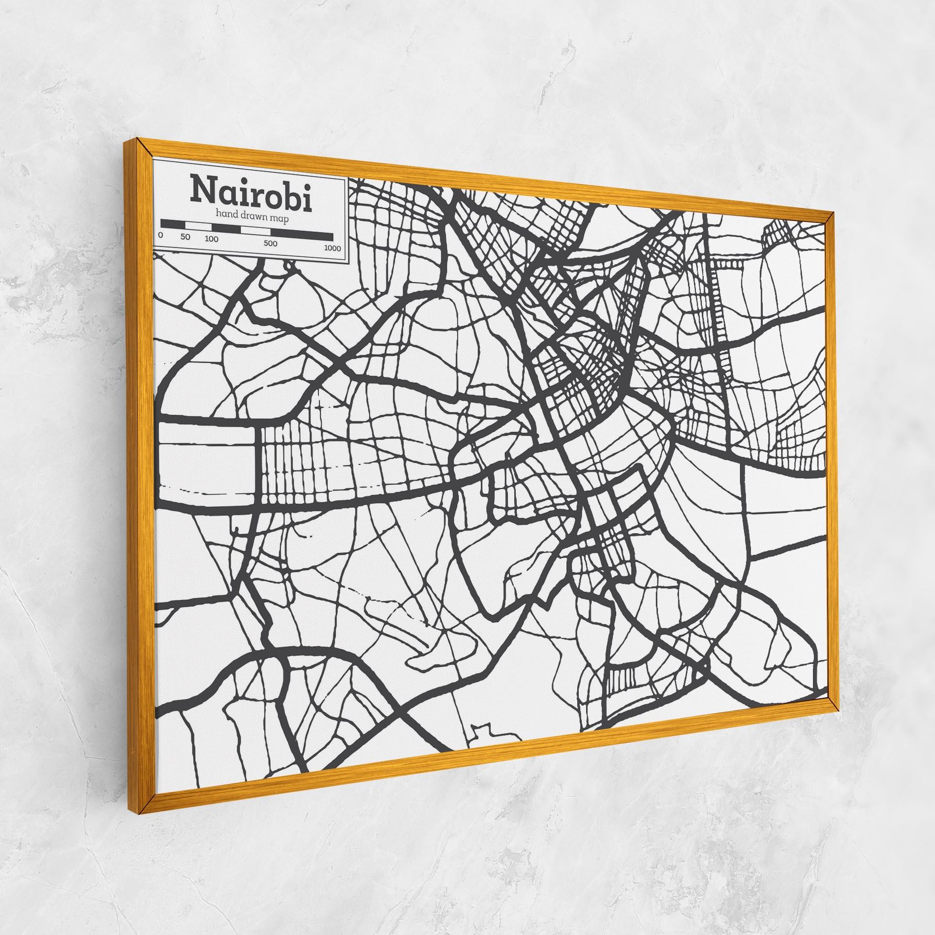 Vászonkép Nairobi Map mockup 1