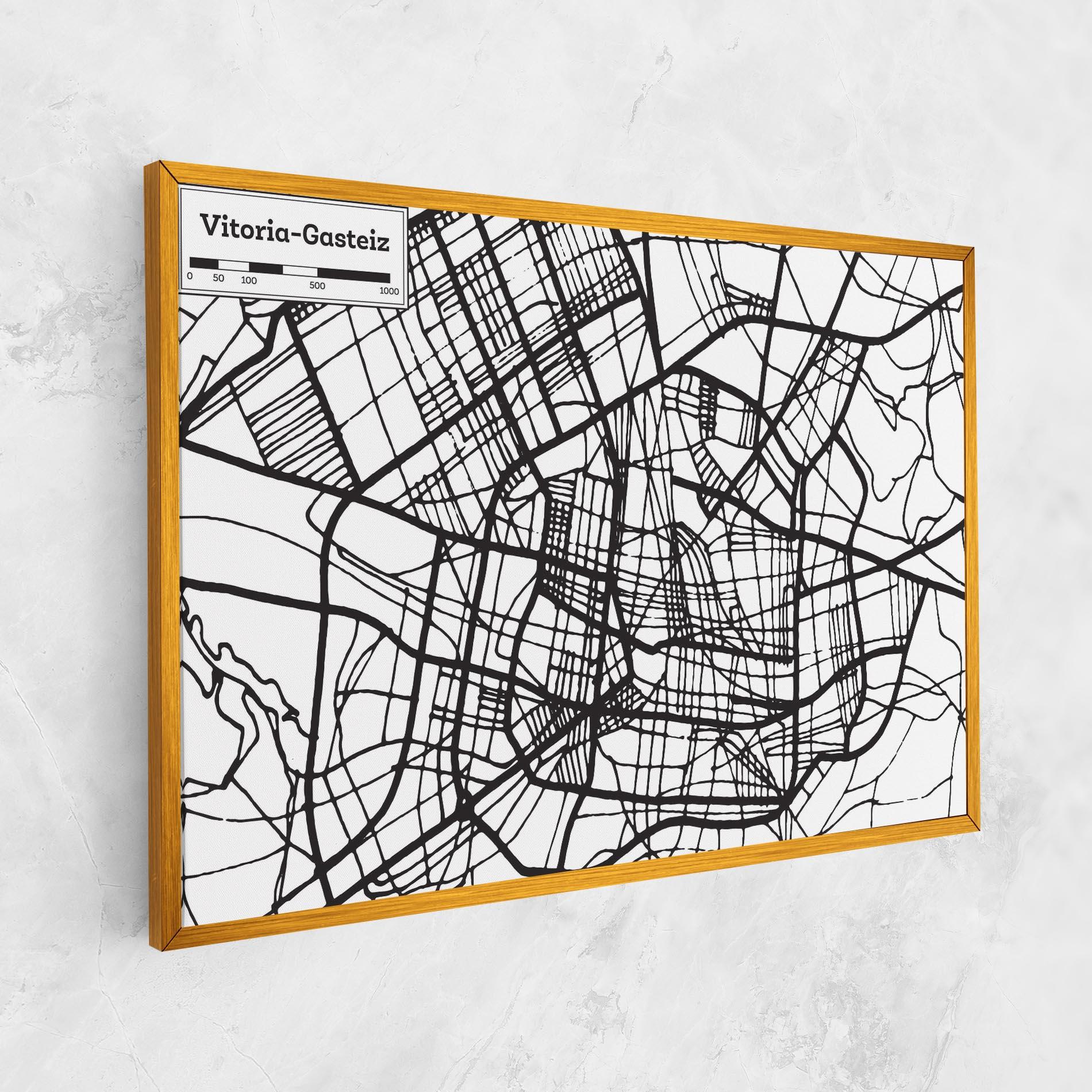 Vászonkép Vitoria Gasteiz Map mockup 1
