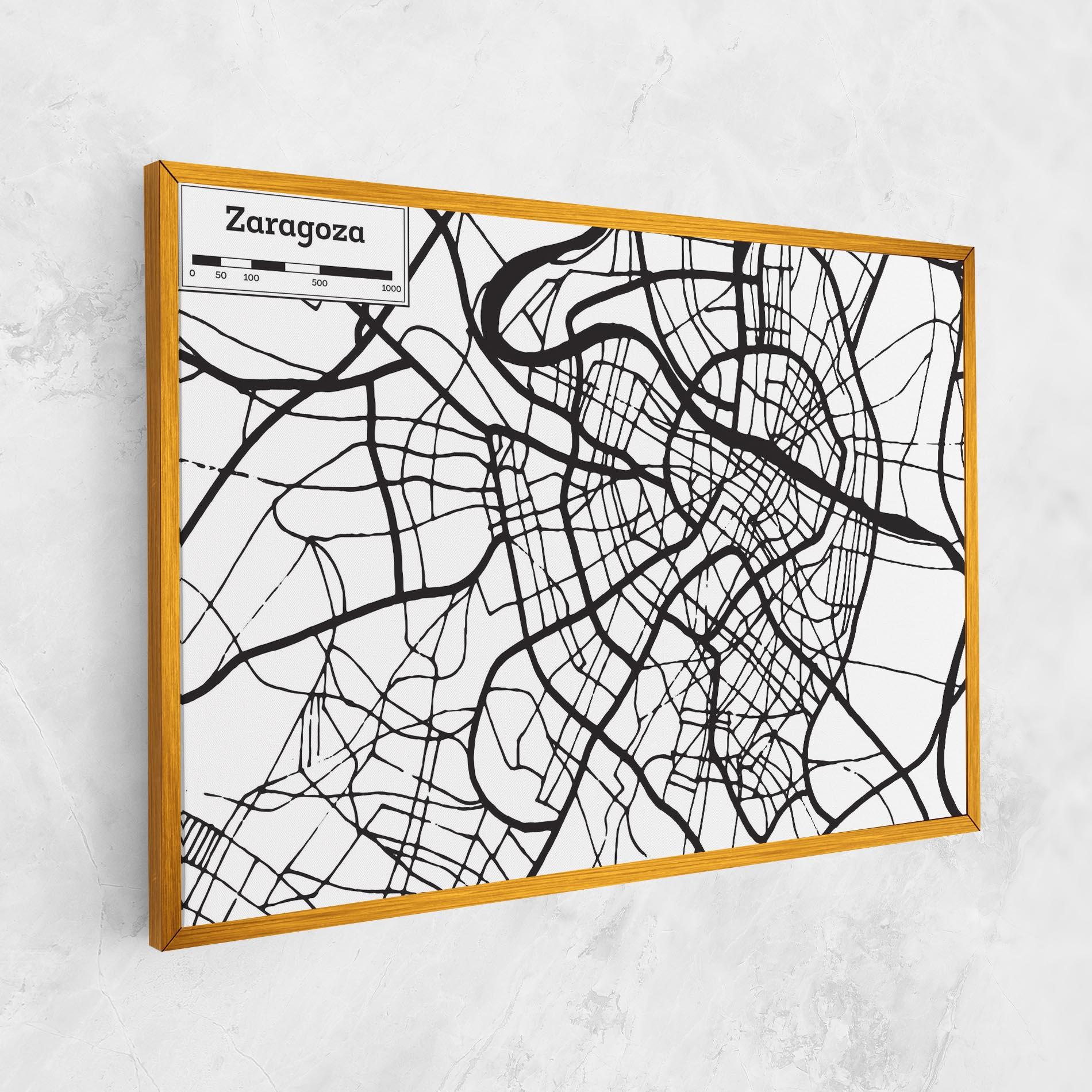 Vászonkép Zaragoza City Map mockup 1