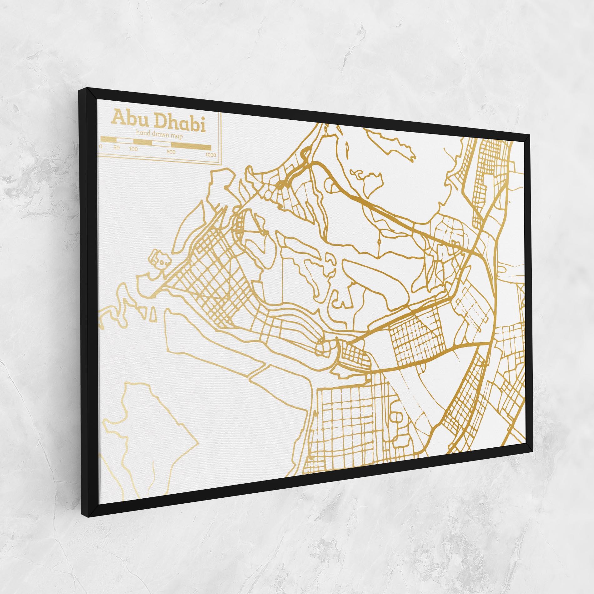 Vászonkép Abu Dhabi Map mockup 1