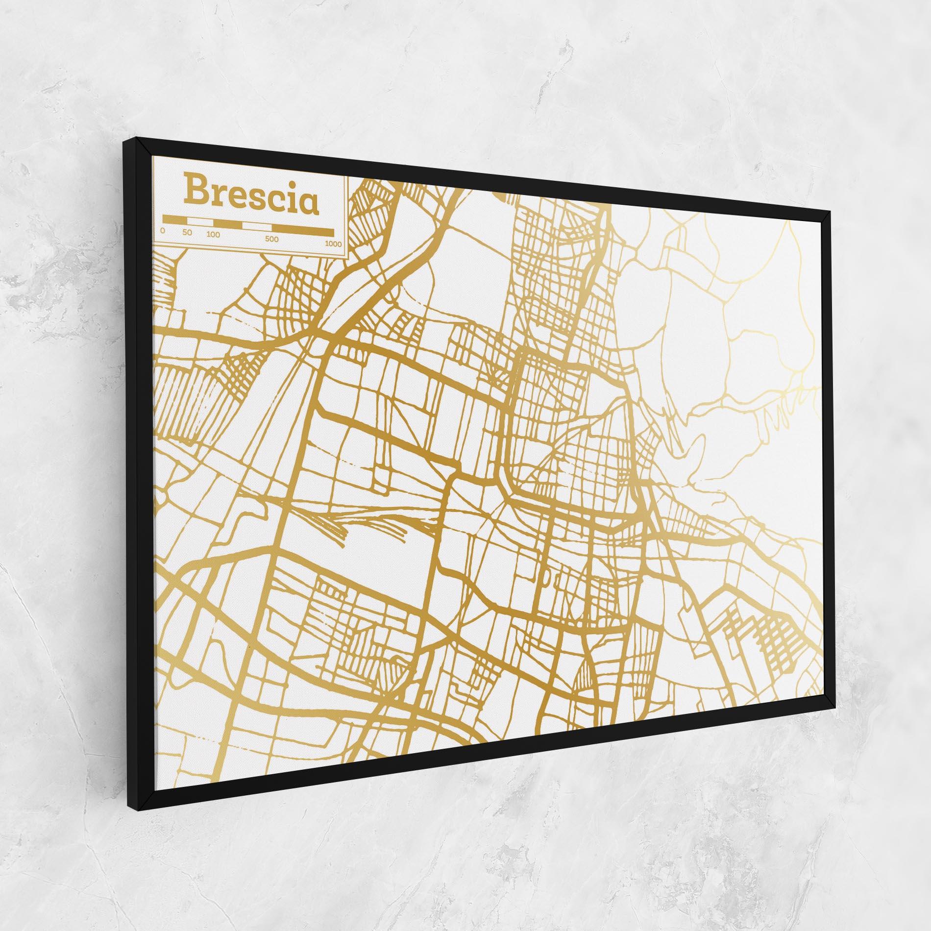 Vászonkép Brescia Gold Map mockup 1