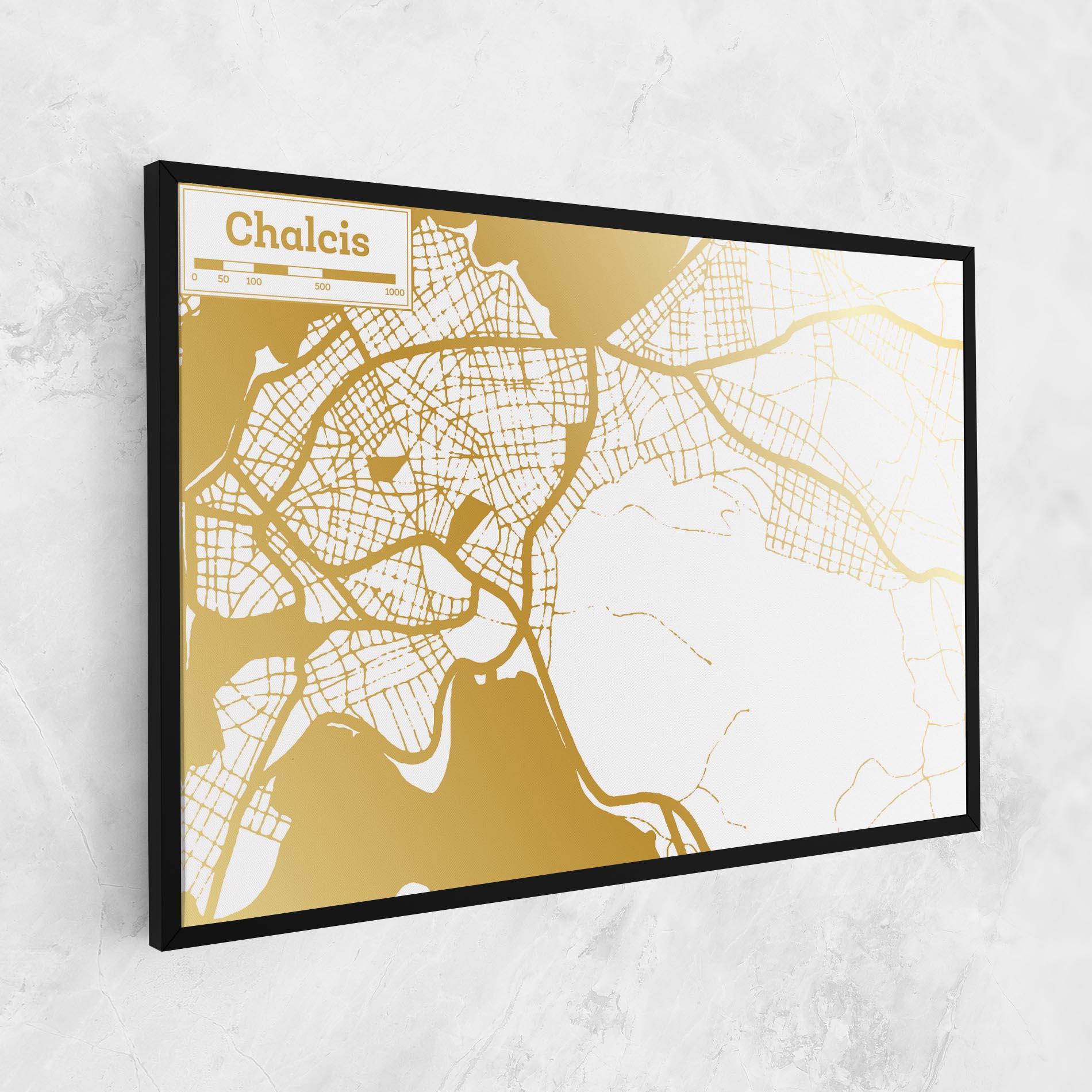 Vászonkép Chalcis Gold Map mockup 1