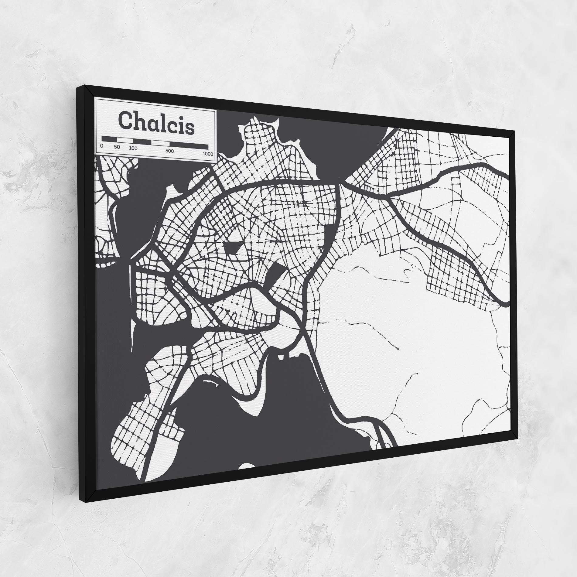 Vászonkép Chalcis Map mockup 1