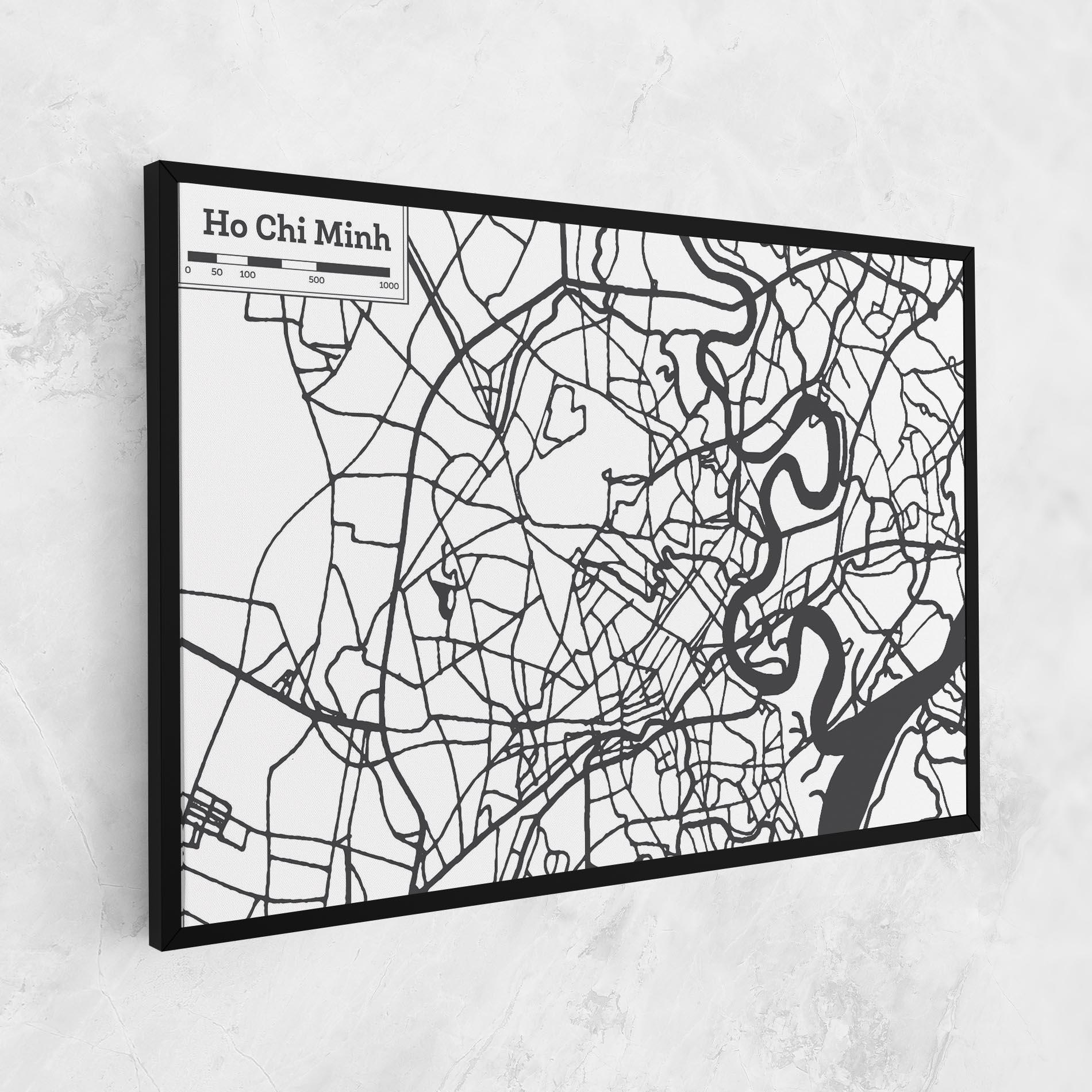 Vászonkép Ho Chi Minh Map mockup 1