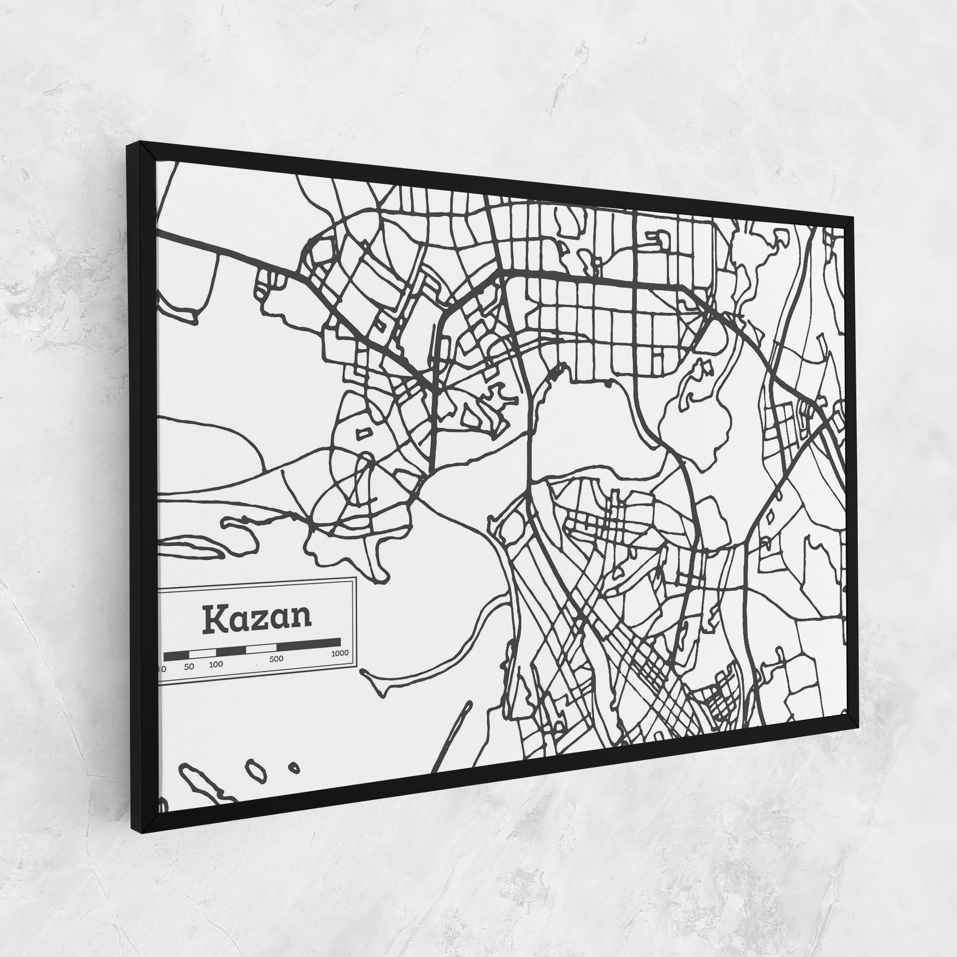 Vászonkép Kazan Map mockup 1