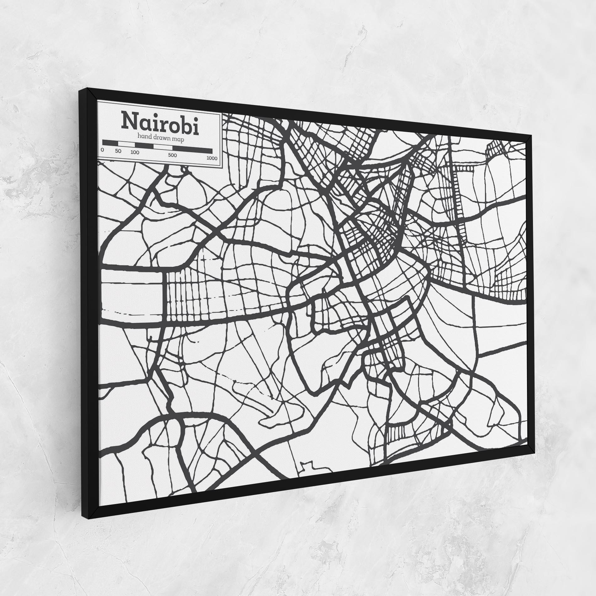 Vászonkép Nairobi Map mockup 1