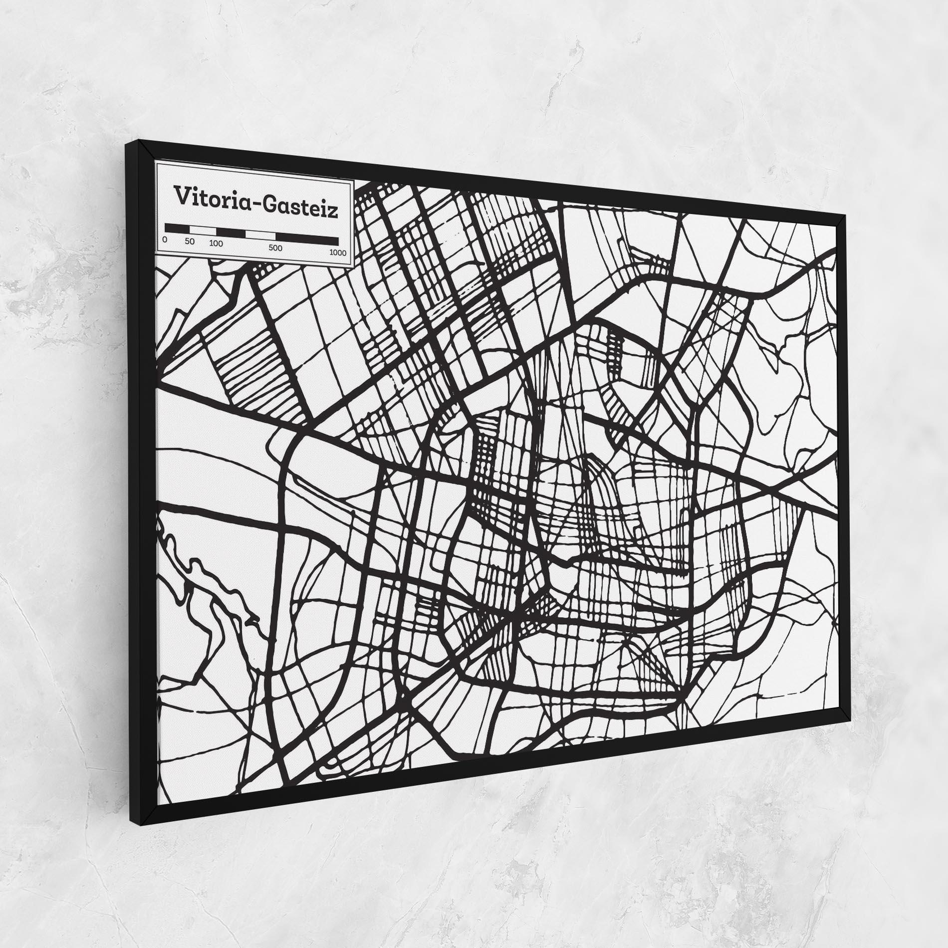 Vászonkép Vitoria Gasteiz Map mockup 1