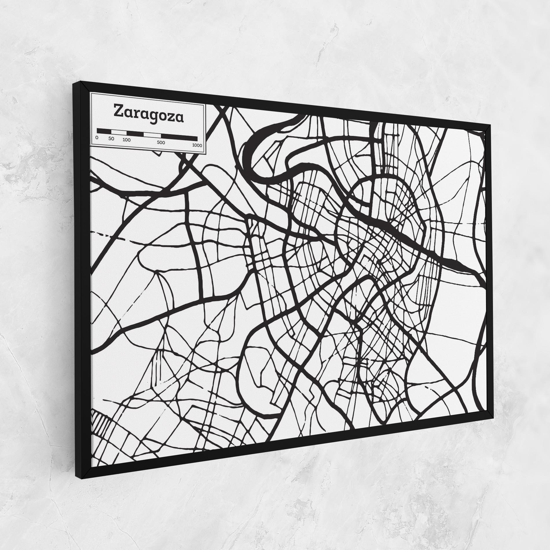 Vászonkép Zaragoza City Map mockup 1