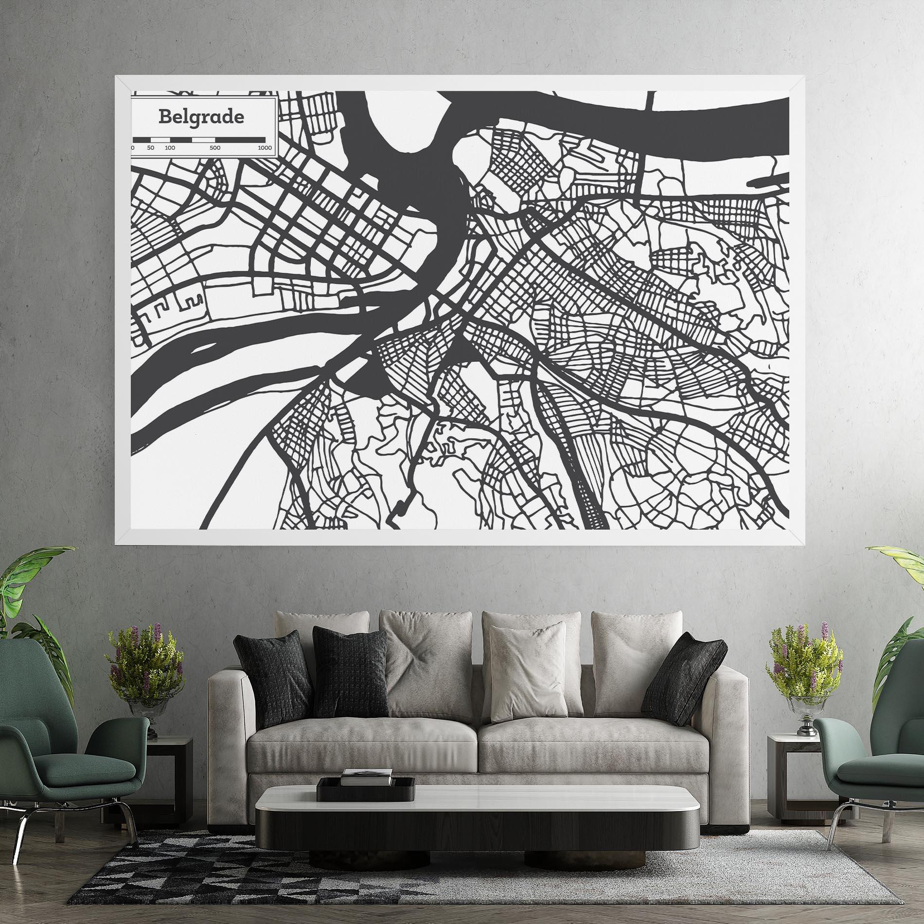 Vászonkép Belgrade Map mockup 7