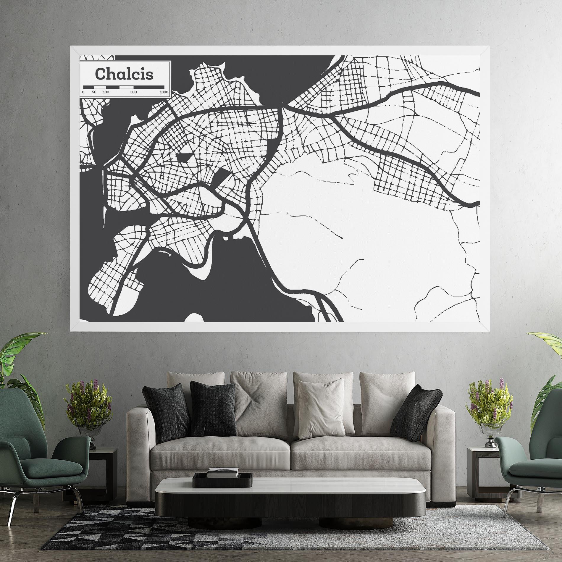 Vászonkép Chalcis Map mockup 7