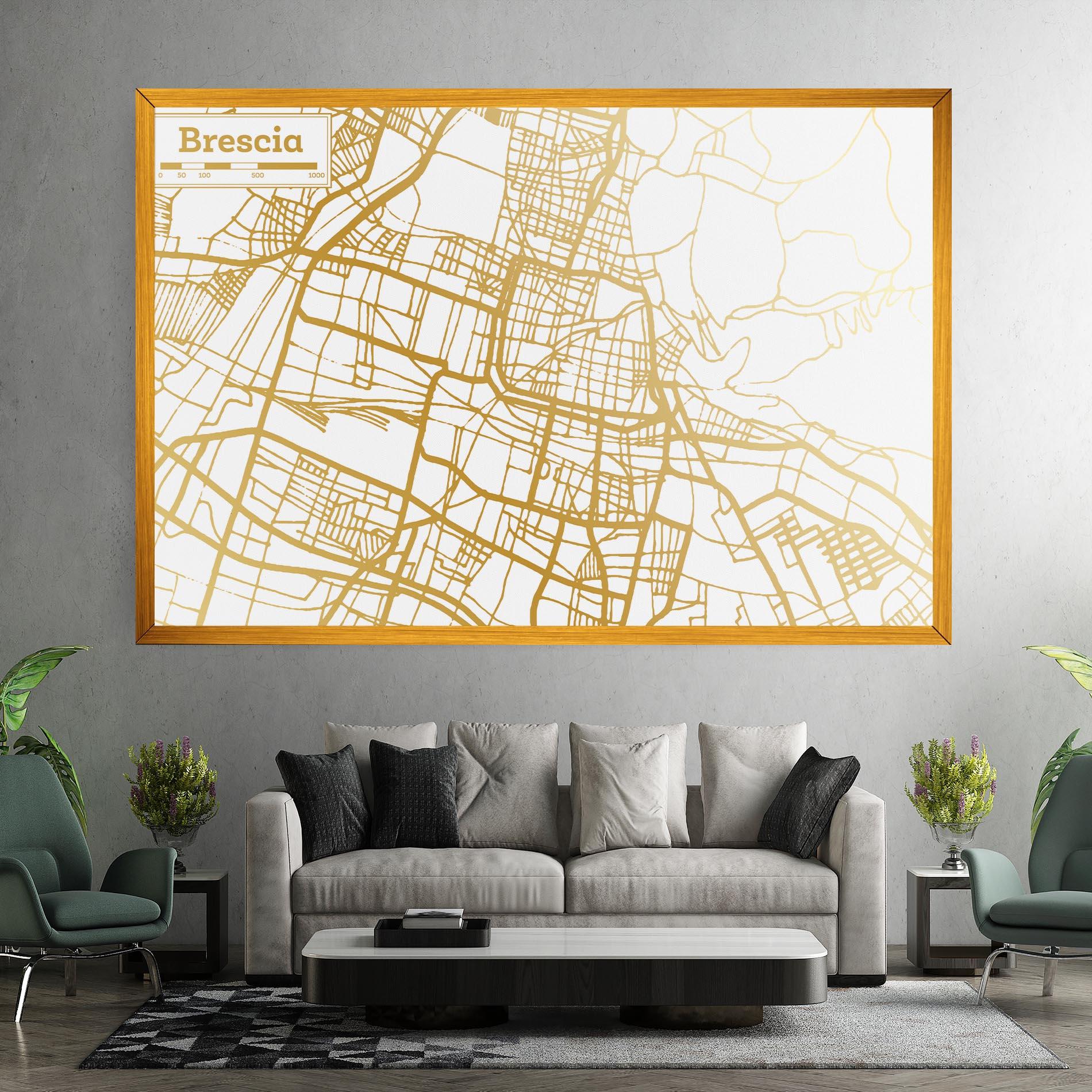 Vászonkép Brescia Gold Map mockup 7