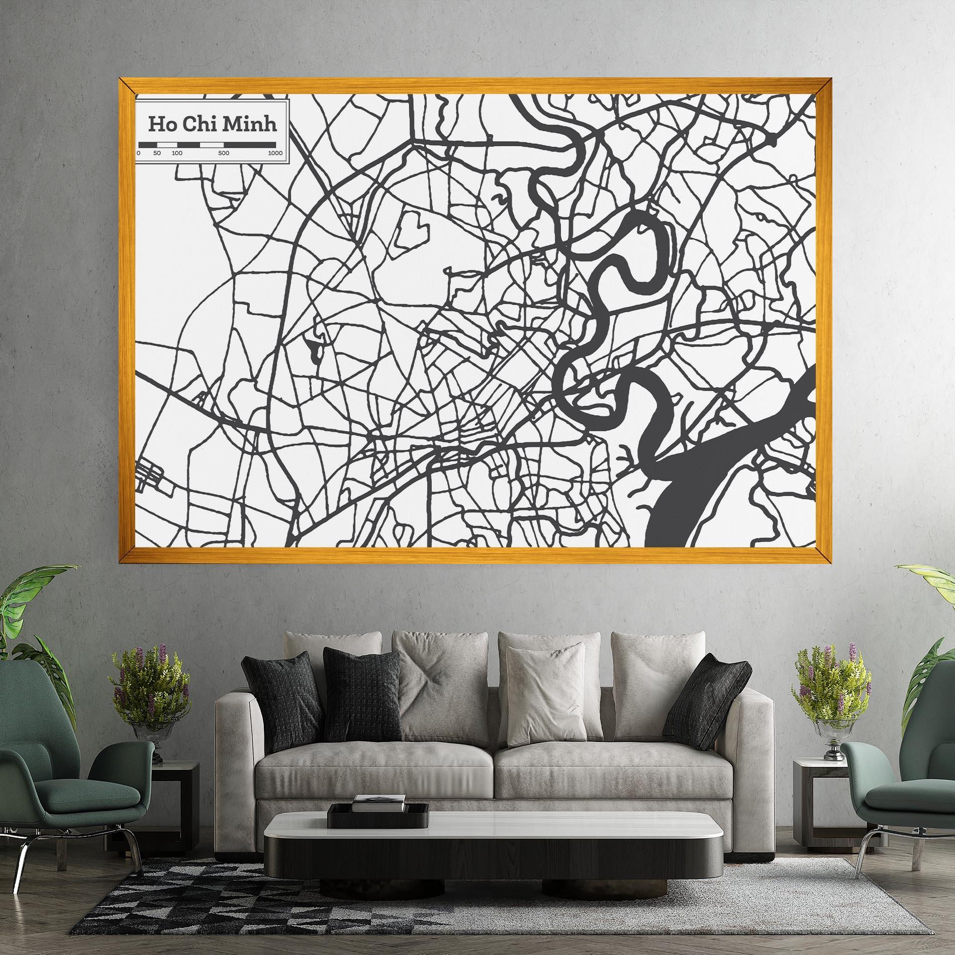 Vászonkép Ho Chi Minh Map mockup 7