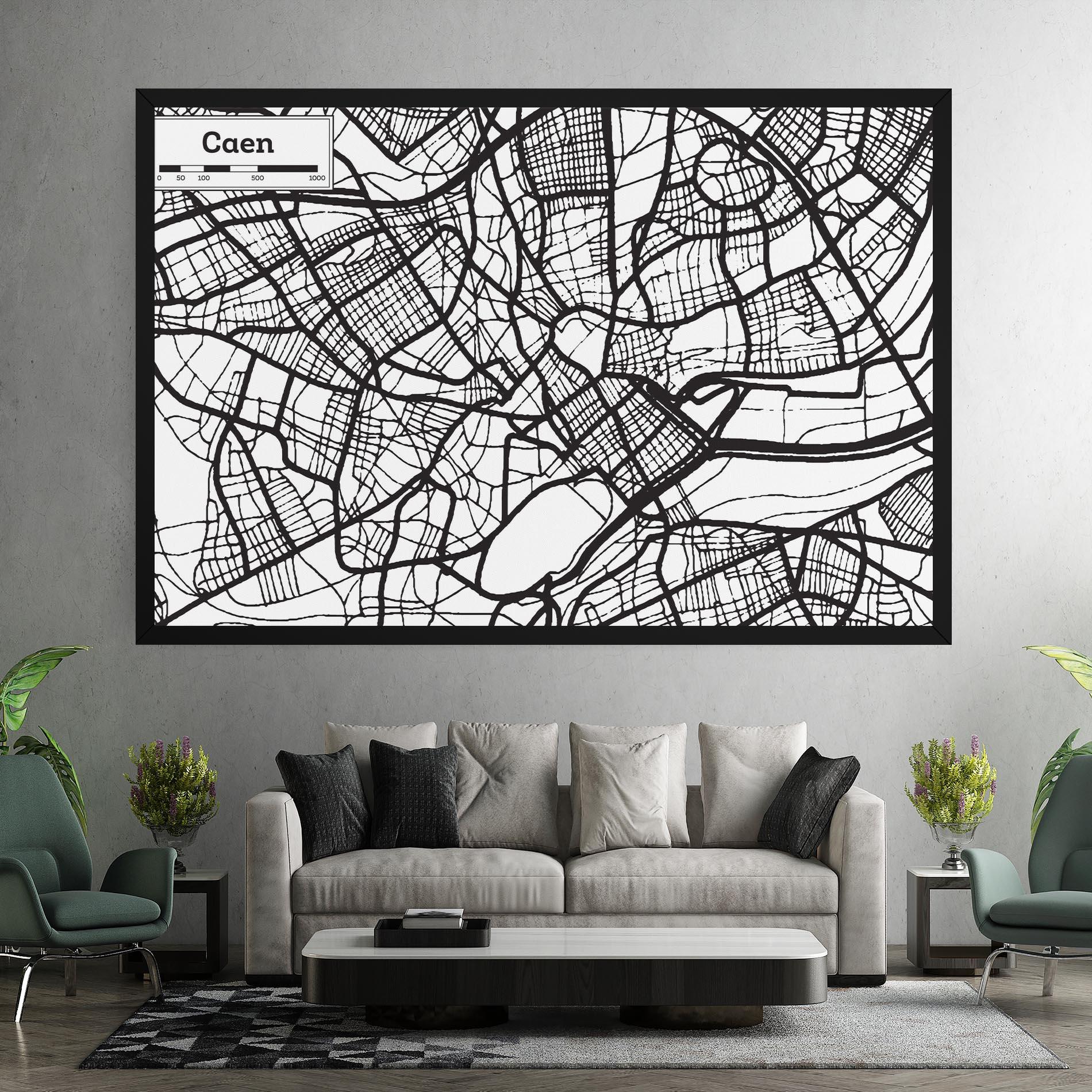 Vászonkép Caen Map mockup 7