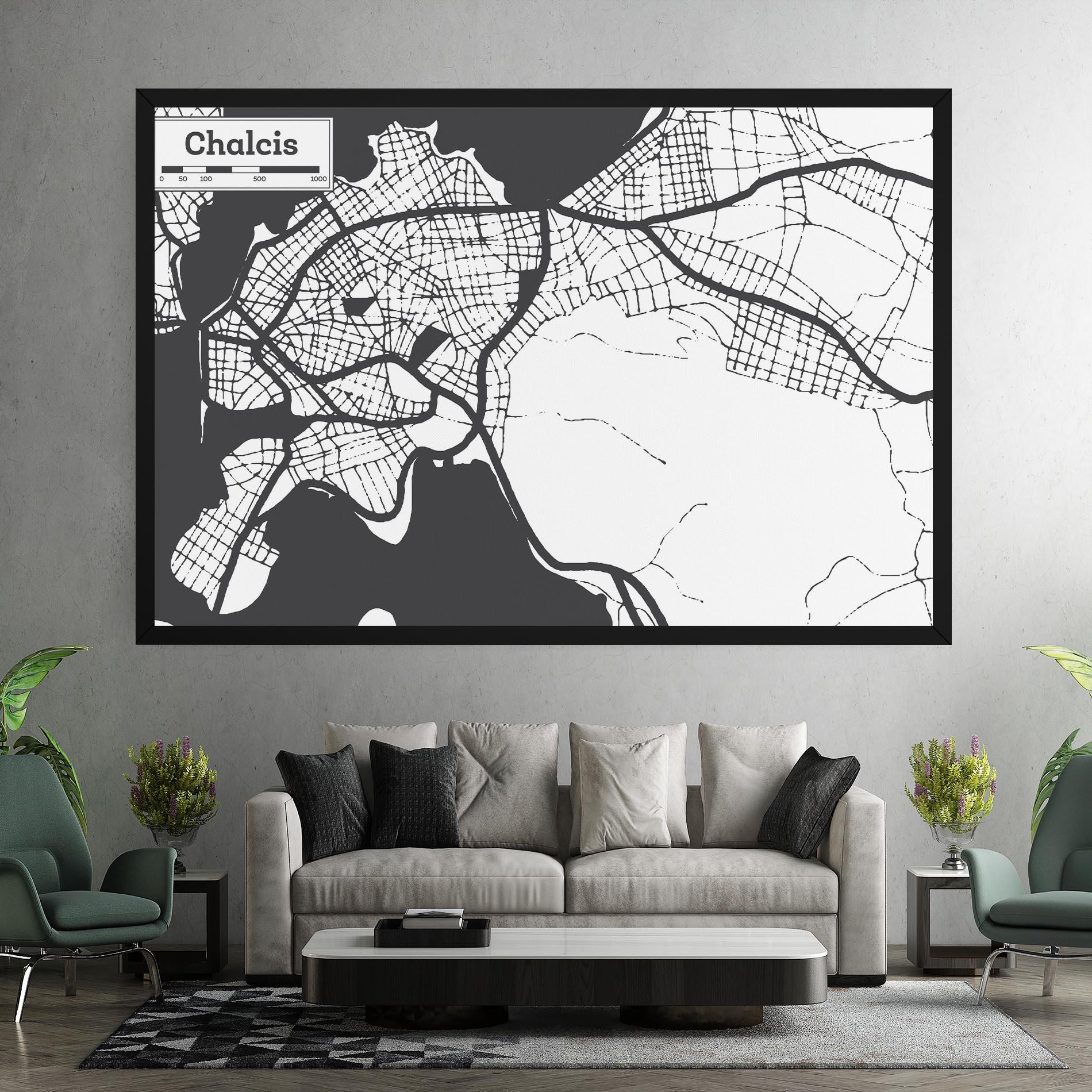 Vászonkép Chalcis Map mockup 7