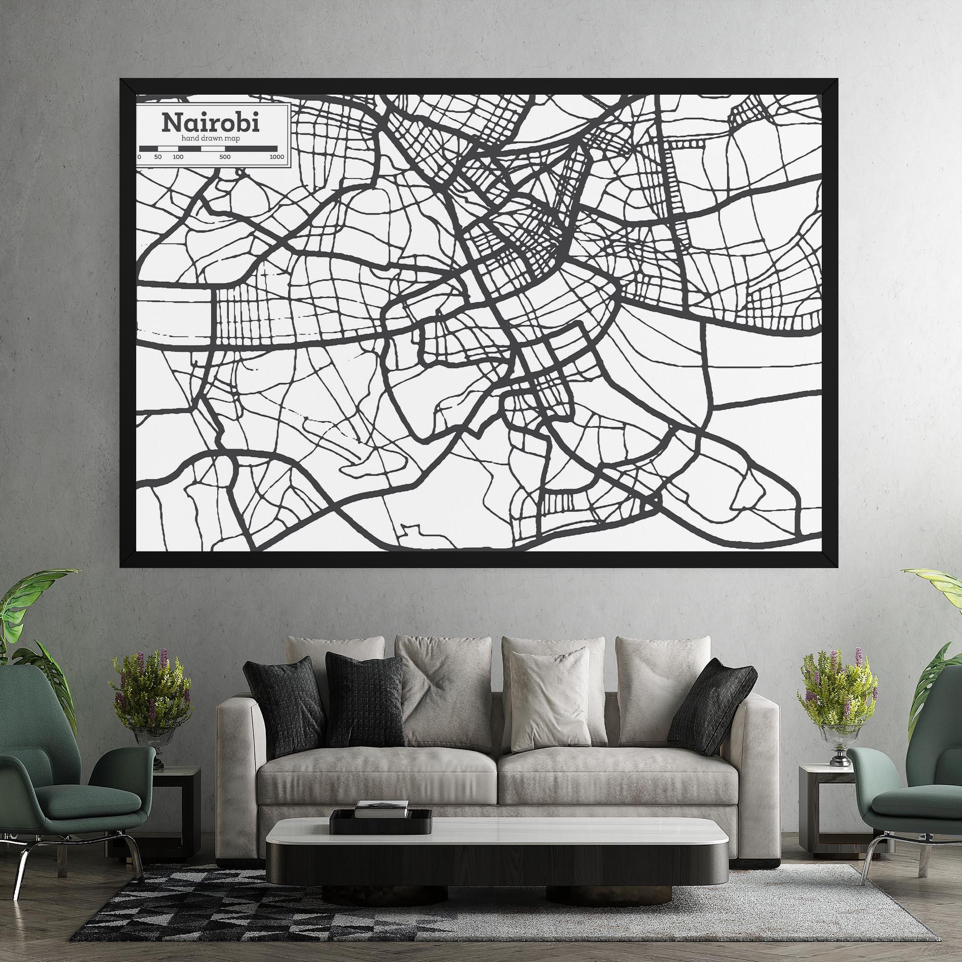 Vászonkép Nairobi Map mockup 7