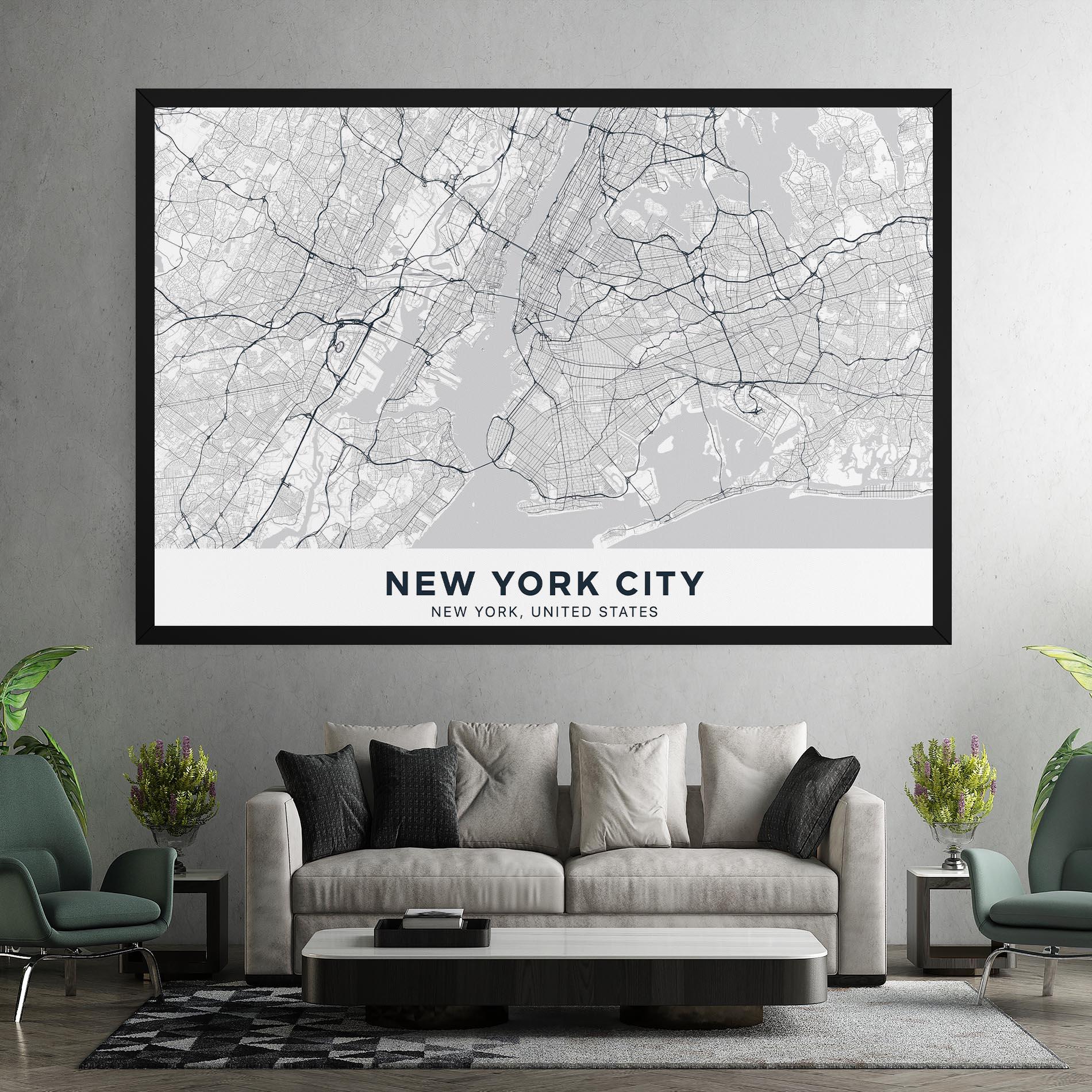 Vászonkép New York Map mockup 7