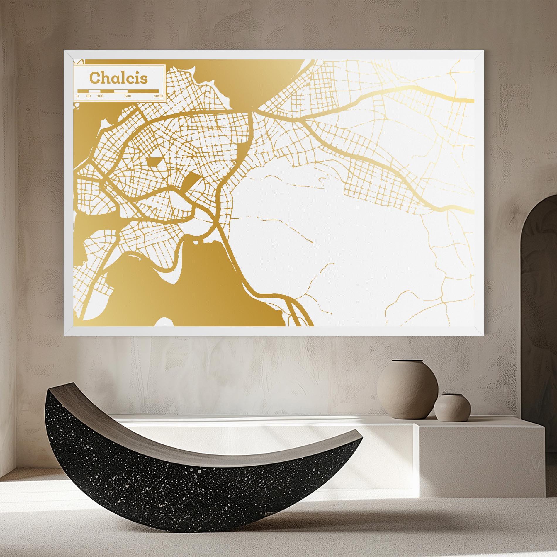 Vászonkép Chalcis Gold Map mockup 8