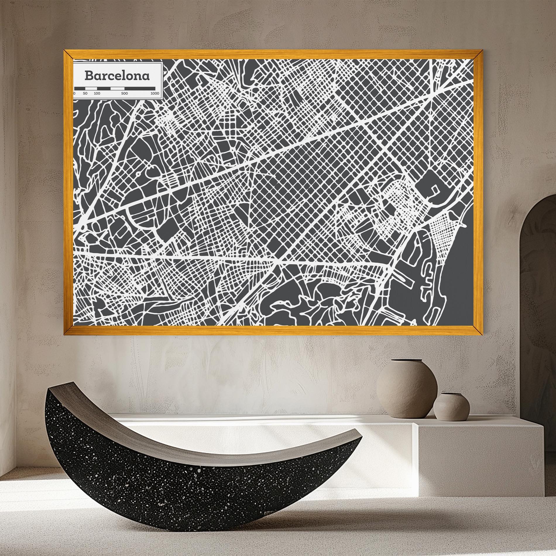 Vászonkép Barcelona Map mockup 8