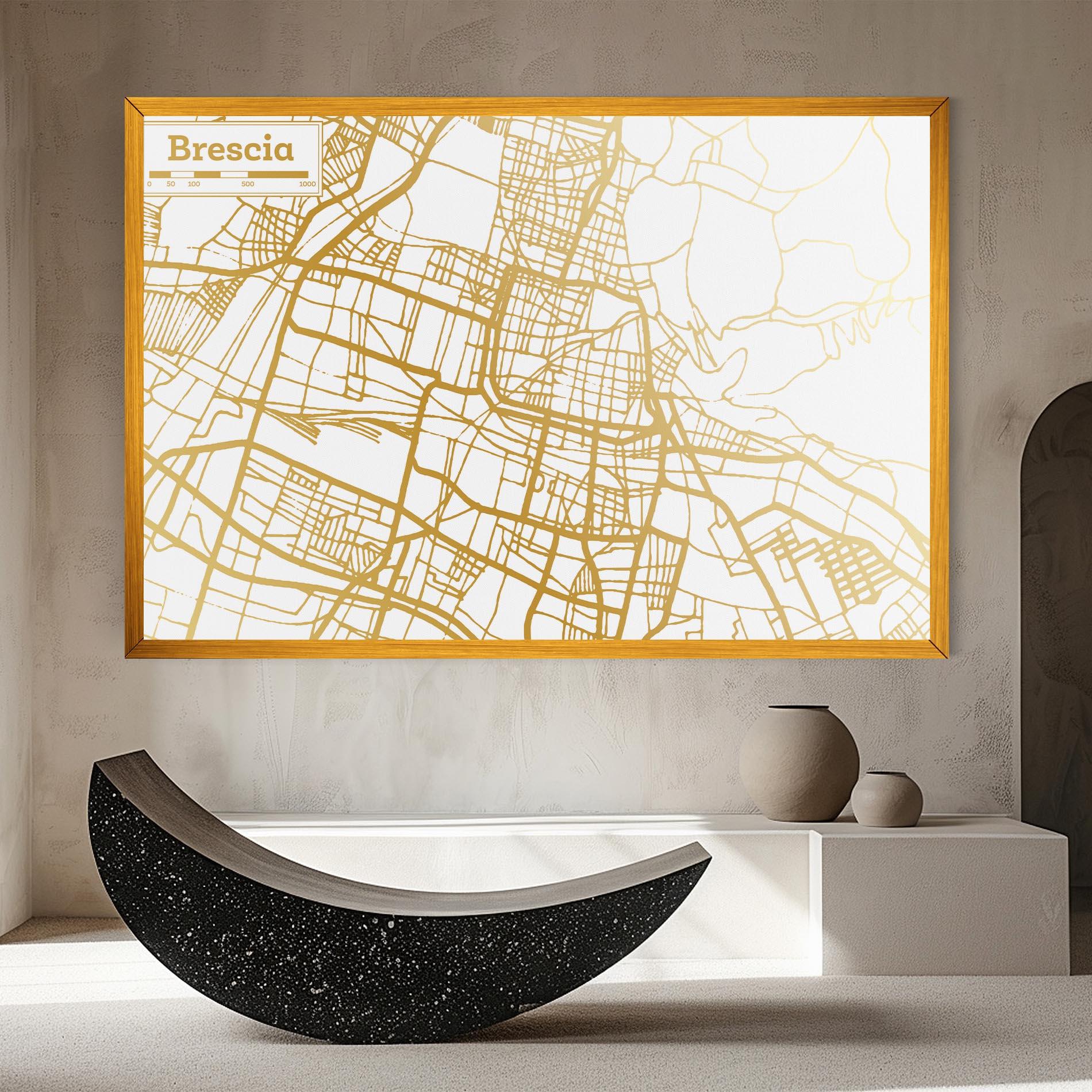 Vászonkép Brescia Gold Map mockup 8