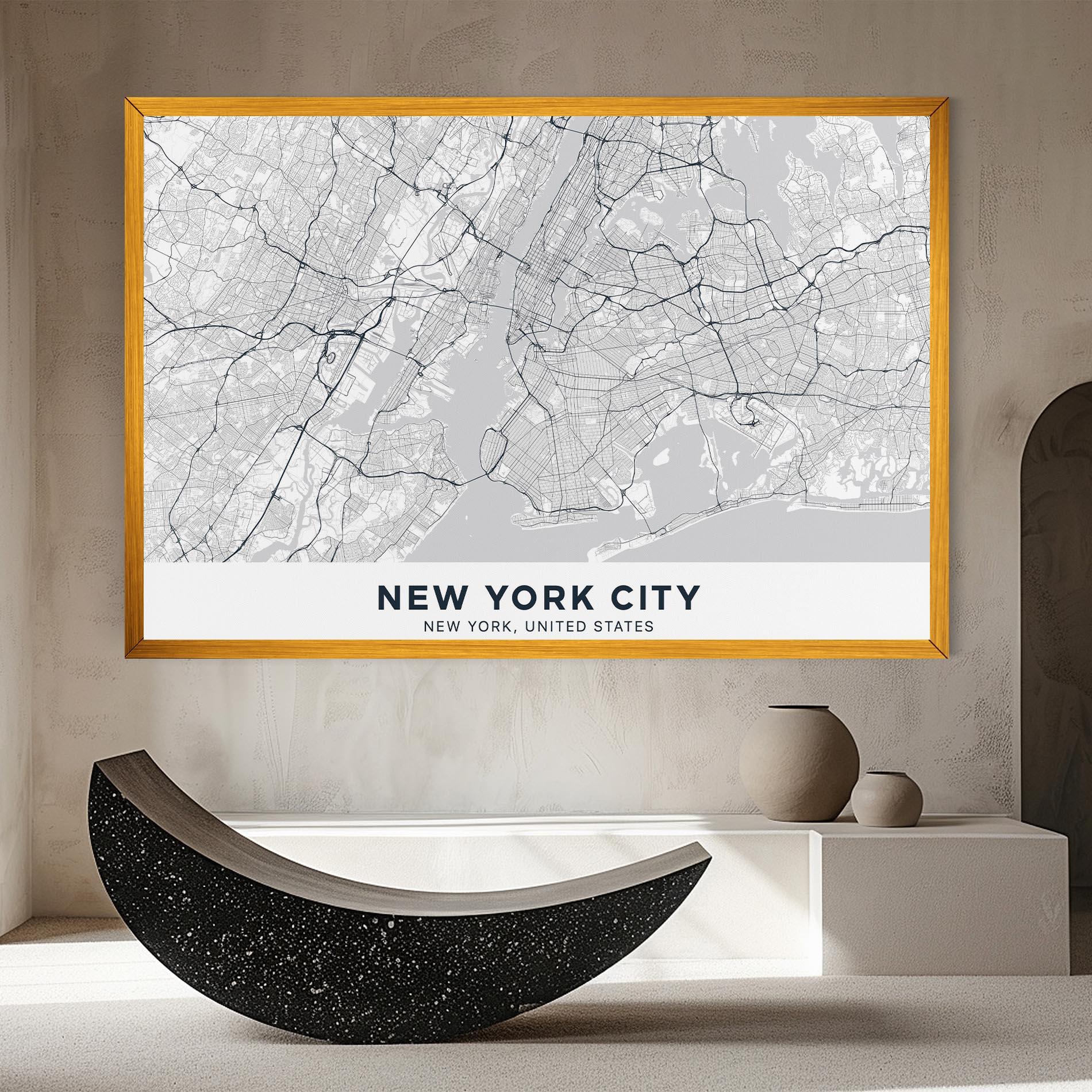 Vászonkép New York Map mockup 8
