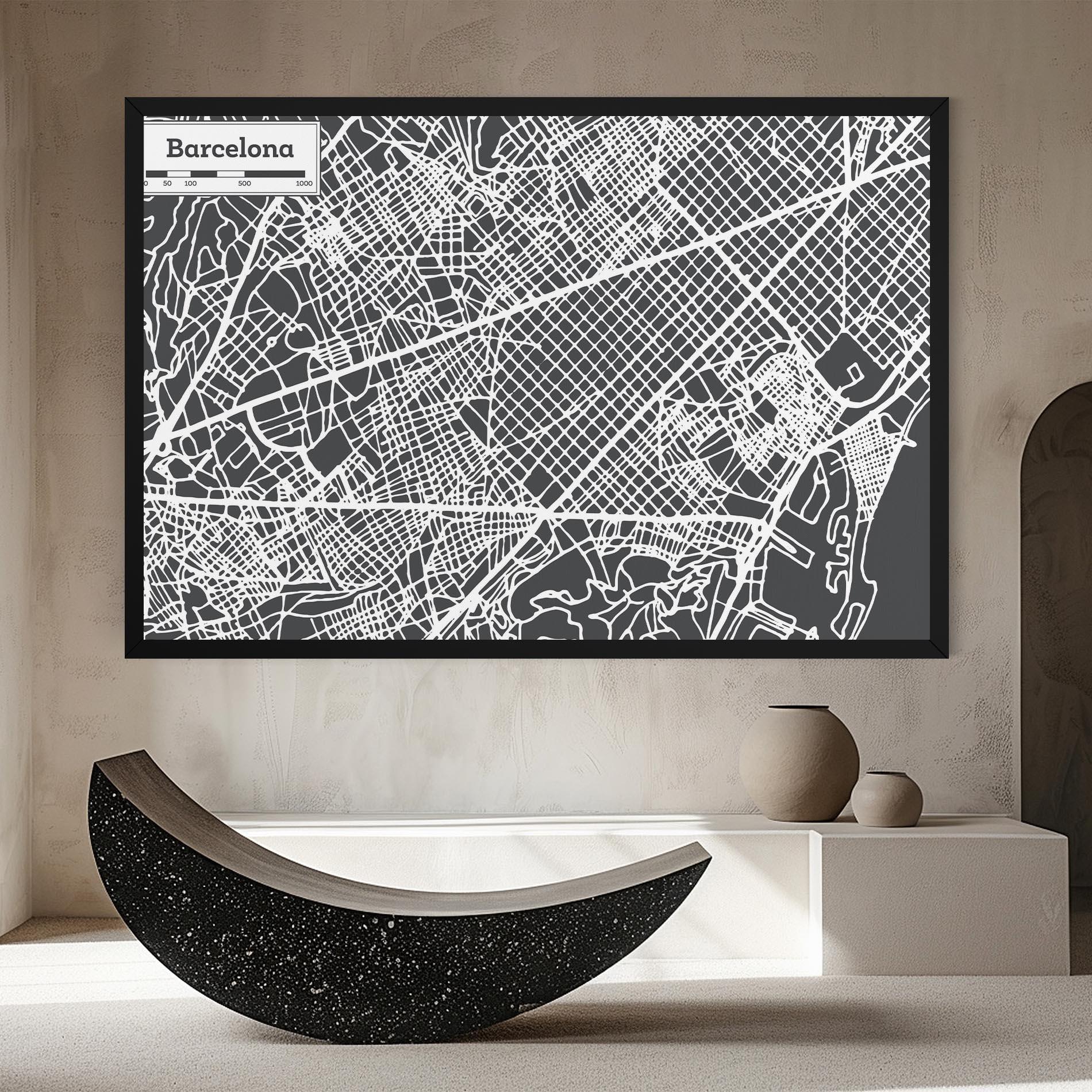 Vászonkép Barcelona Map mockup 8
