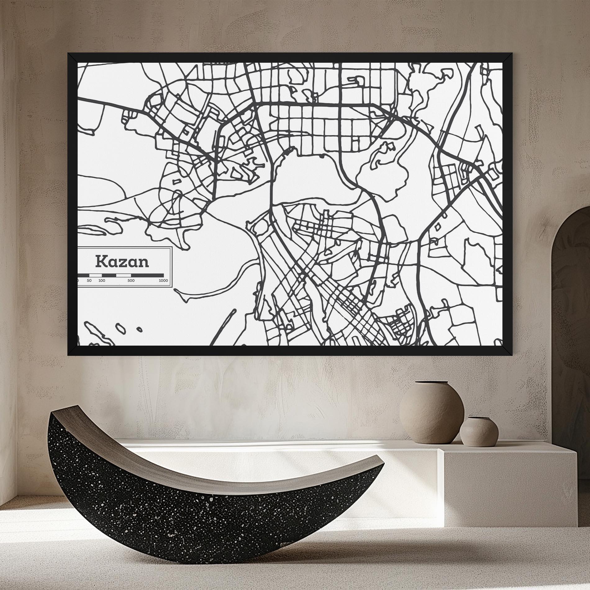 Vászonkép Kazan Map mockup 8