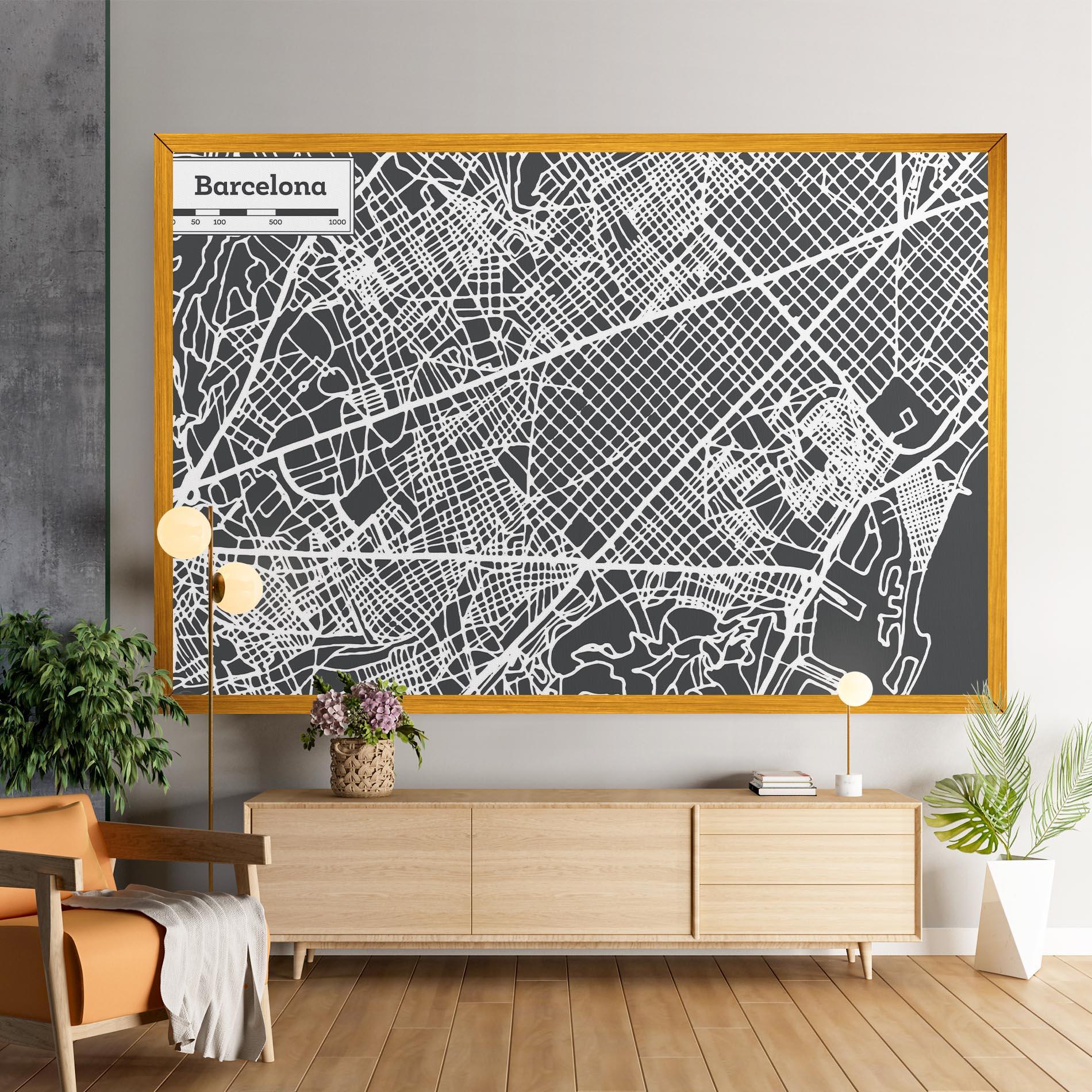 Vászonkép Barcelona Map mockup 9