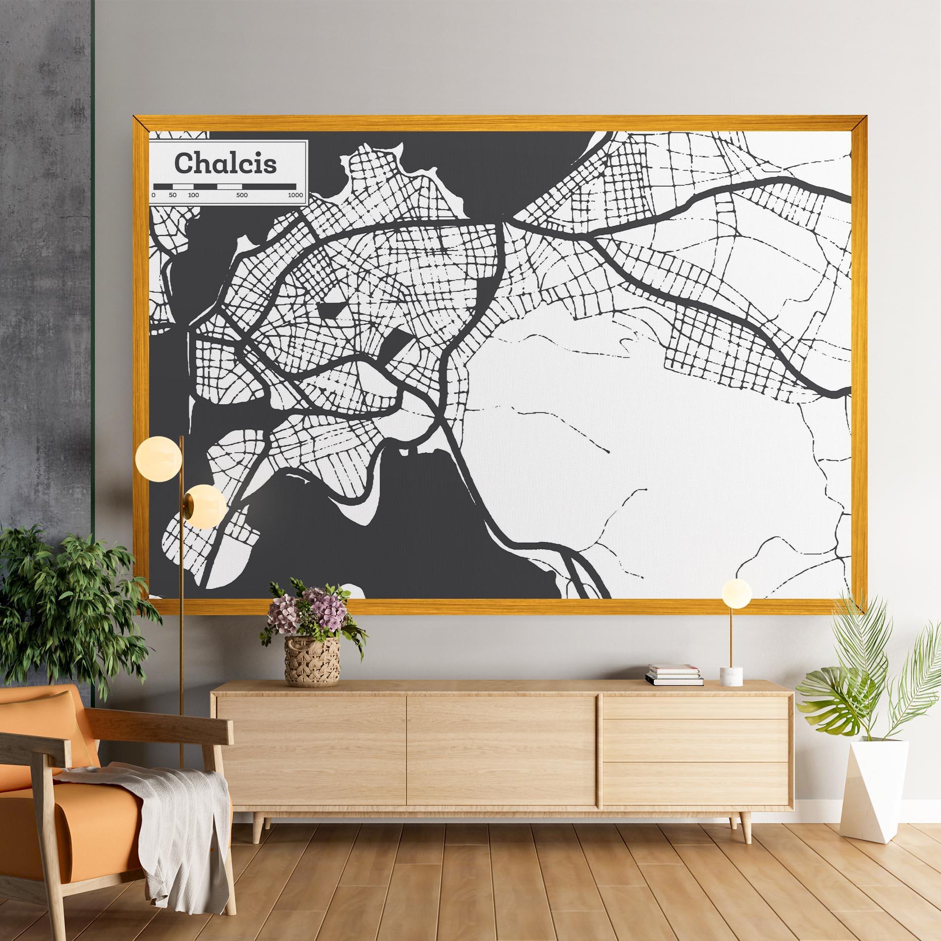 Vászonkép Chalcis Map mockup 9
