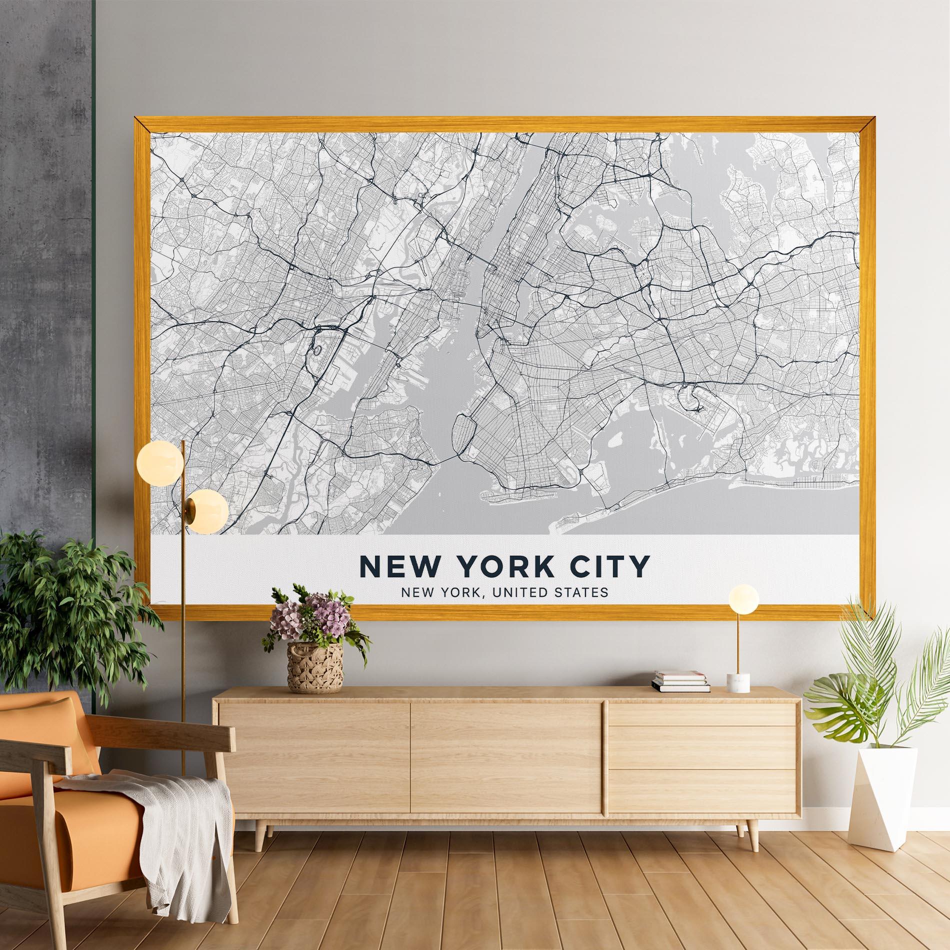 Vászonkép New York Map mockup 9