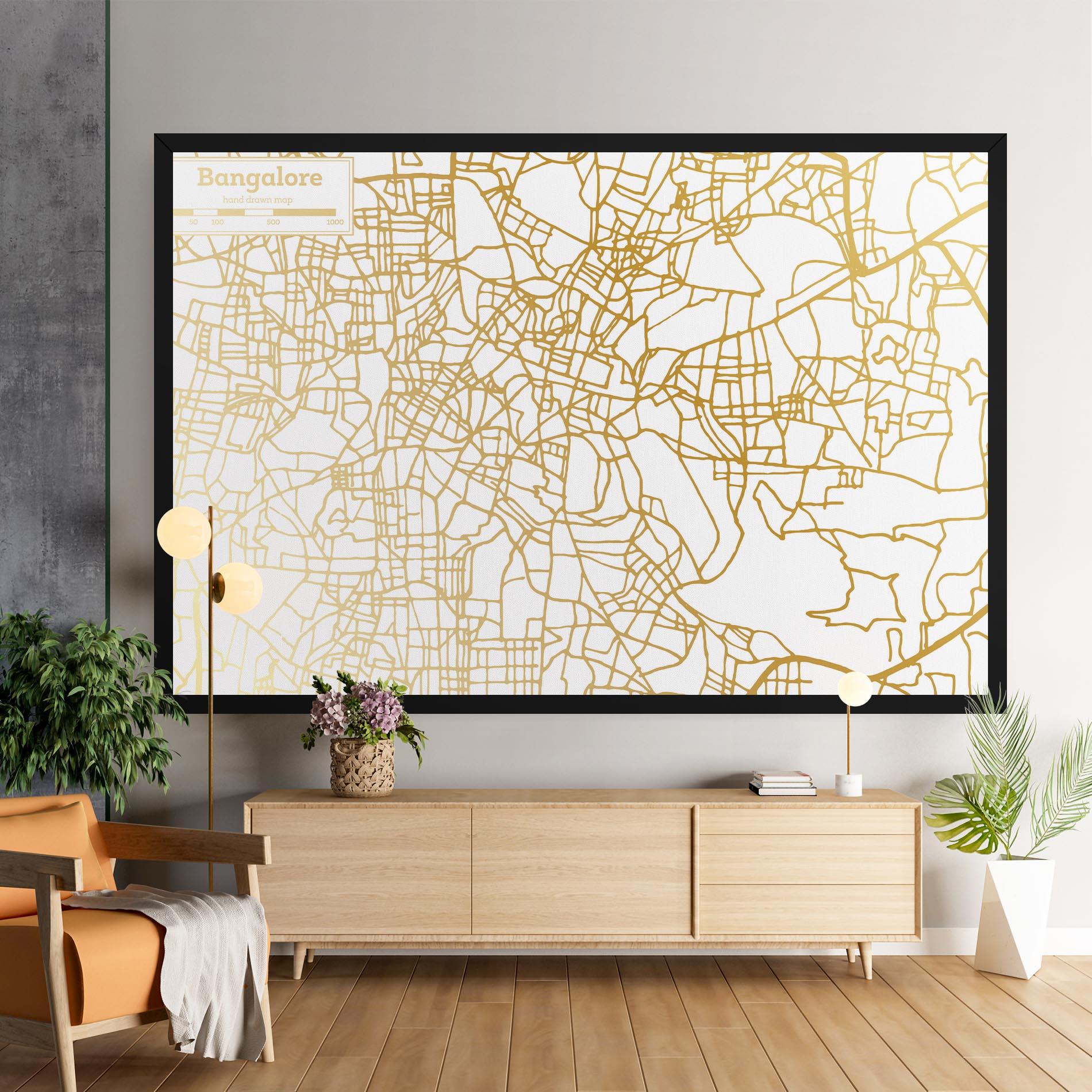 Vászonkép Bangalore Map mockup 9