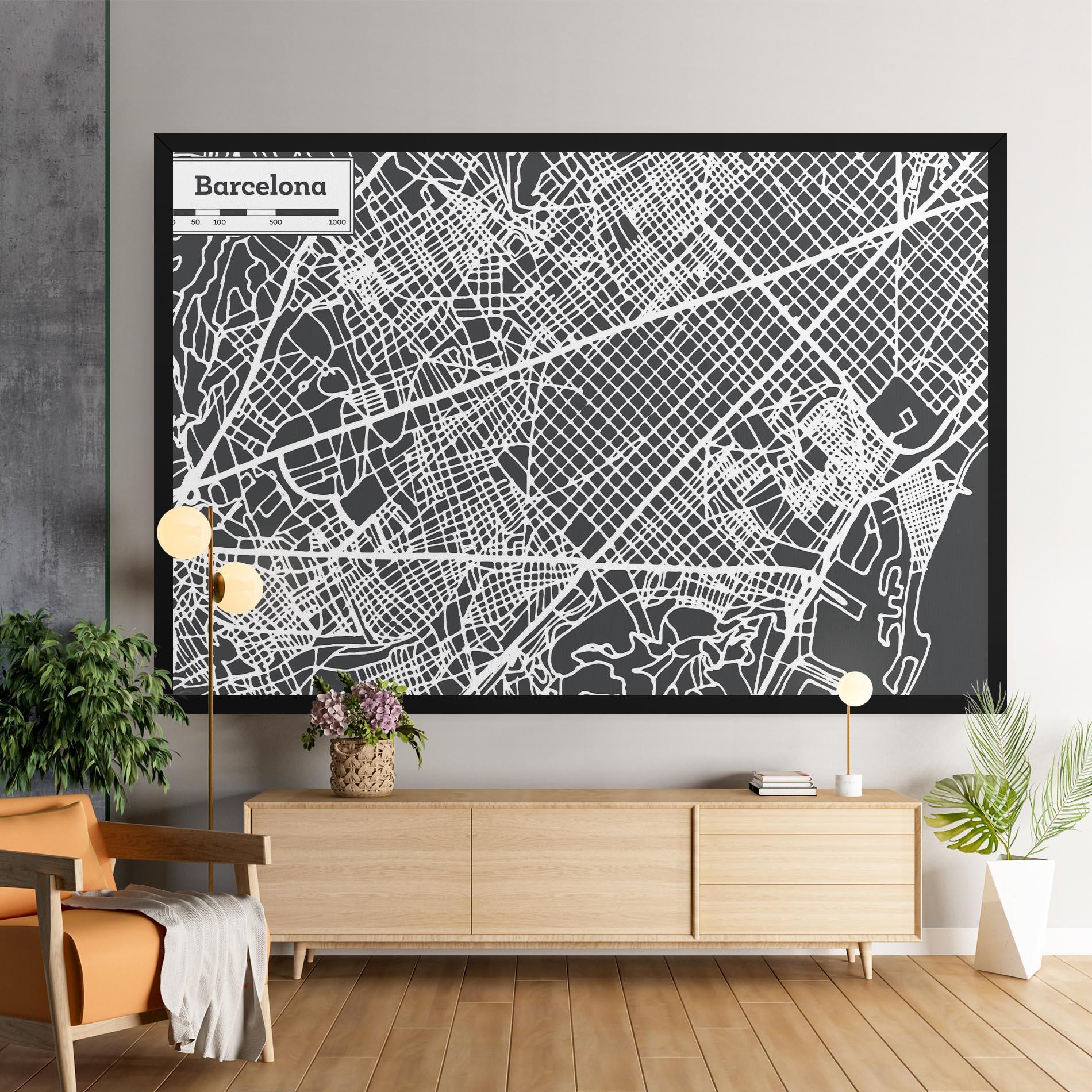 Vászonkép Barcelona Map mockup 9