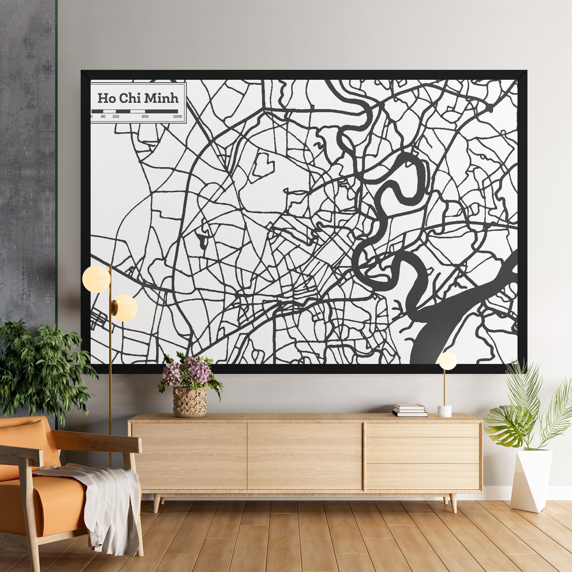 Vászonkép Ho Chi Minh Map mockup 9