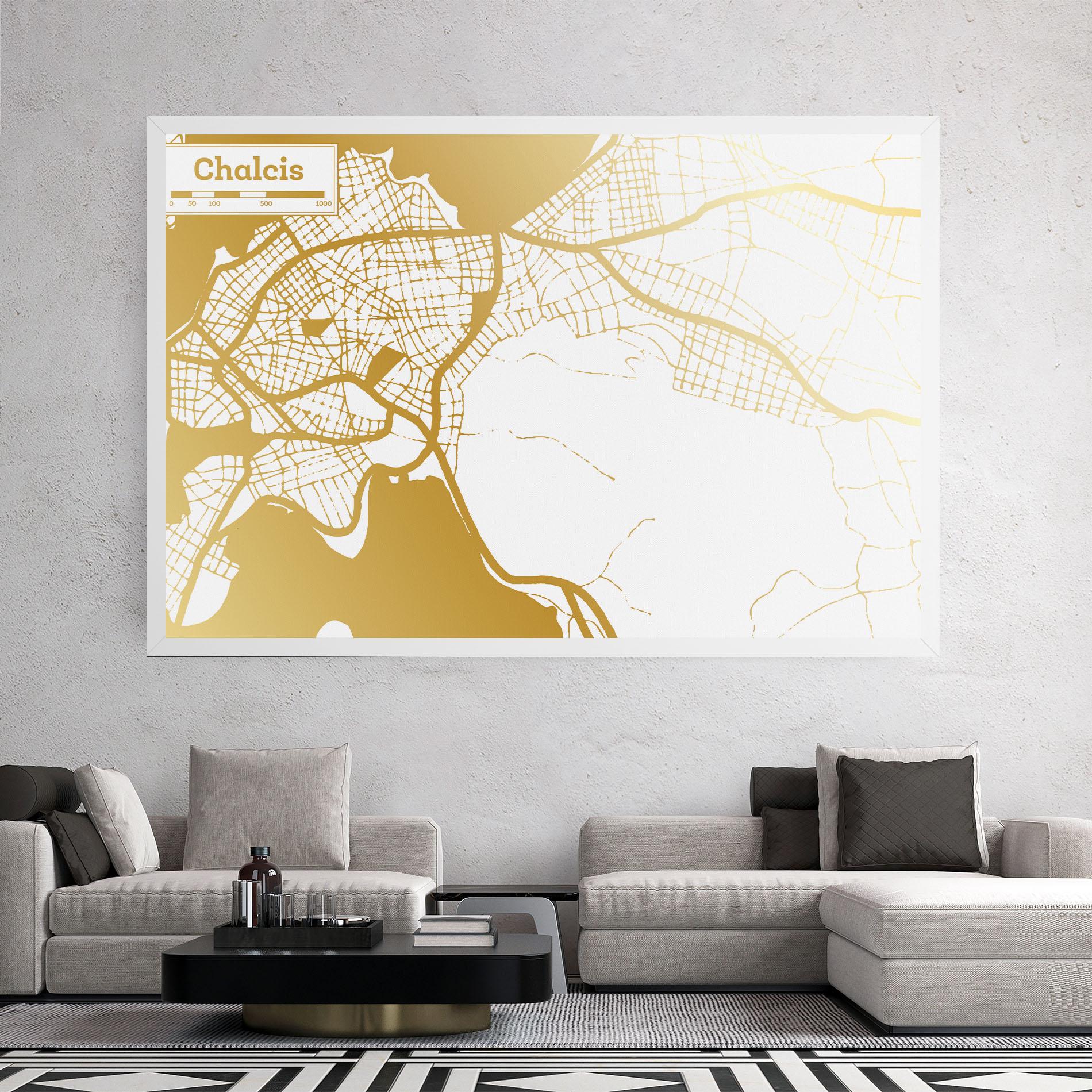 Vászonkép Chalcis Gold Map mockup 2