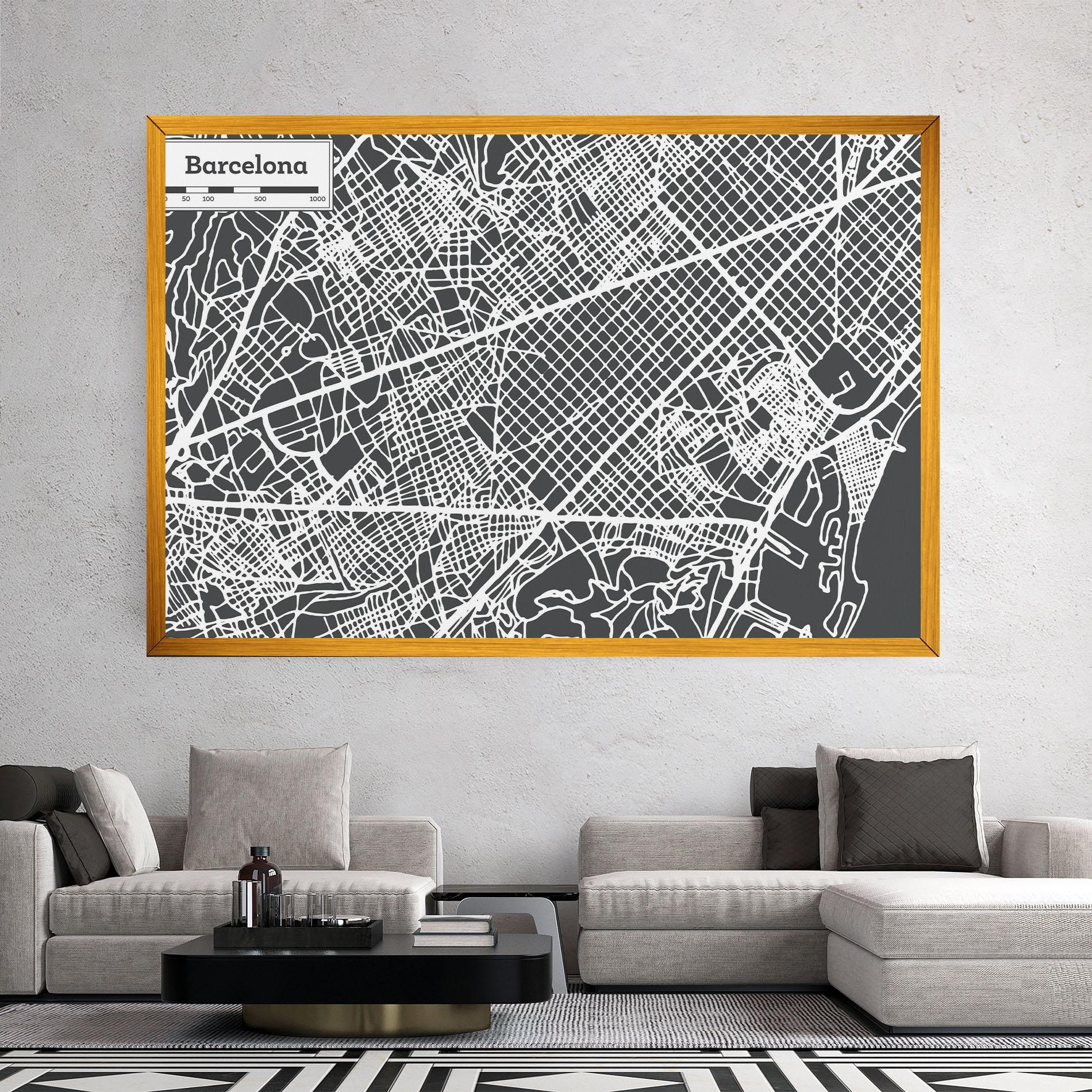 Vászonkép Barcelona Map mockup 2